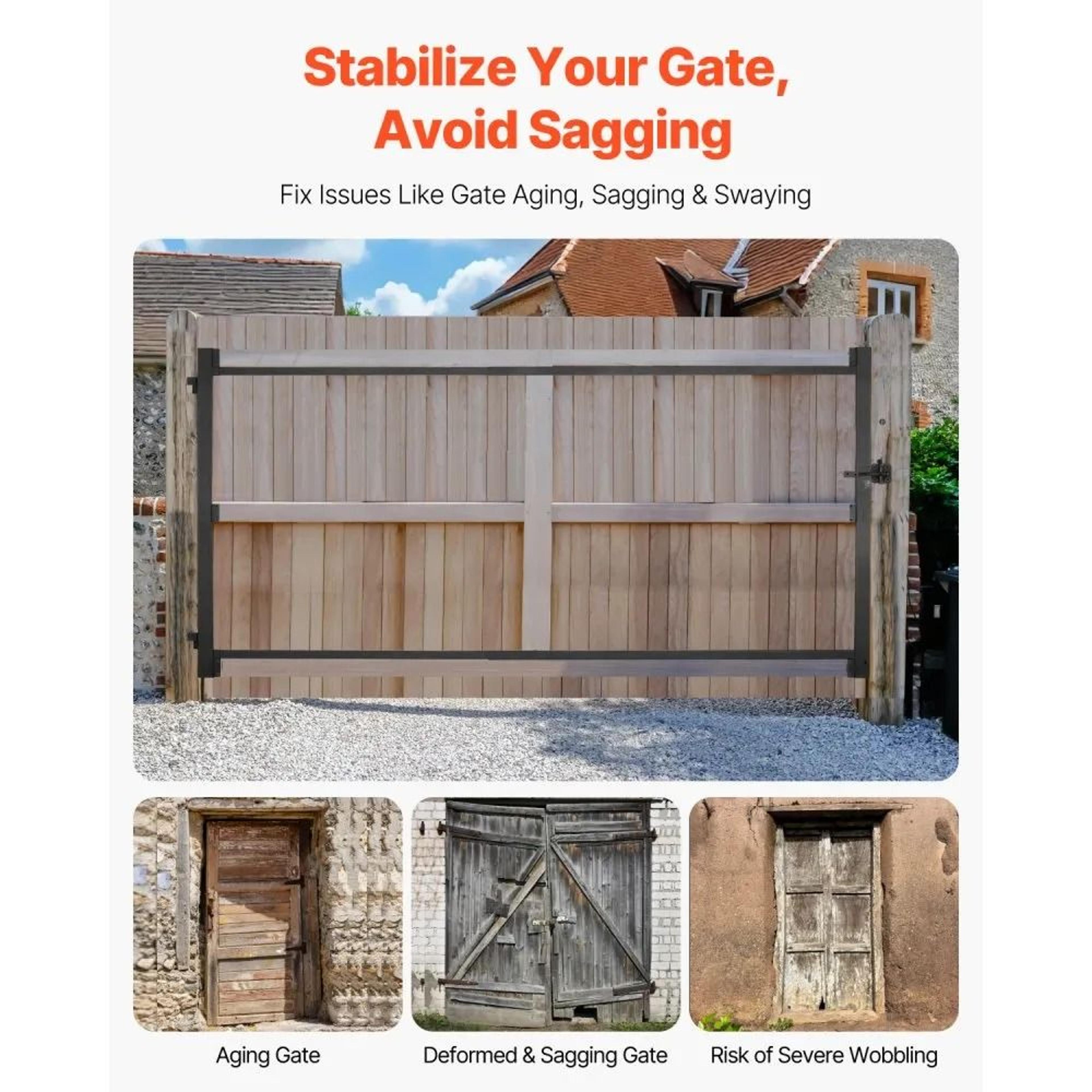 Adjustable Gate Building Kit With AntiSag Iron Frame For 6096 Inch Openings 1