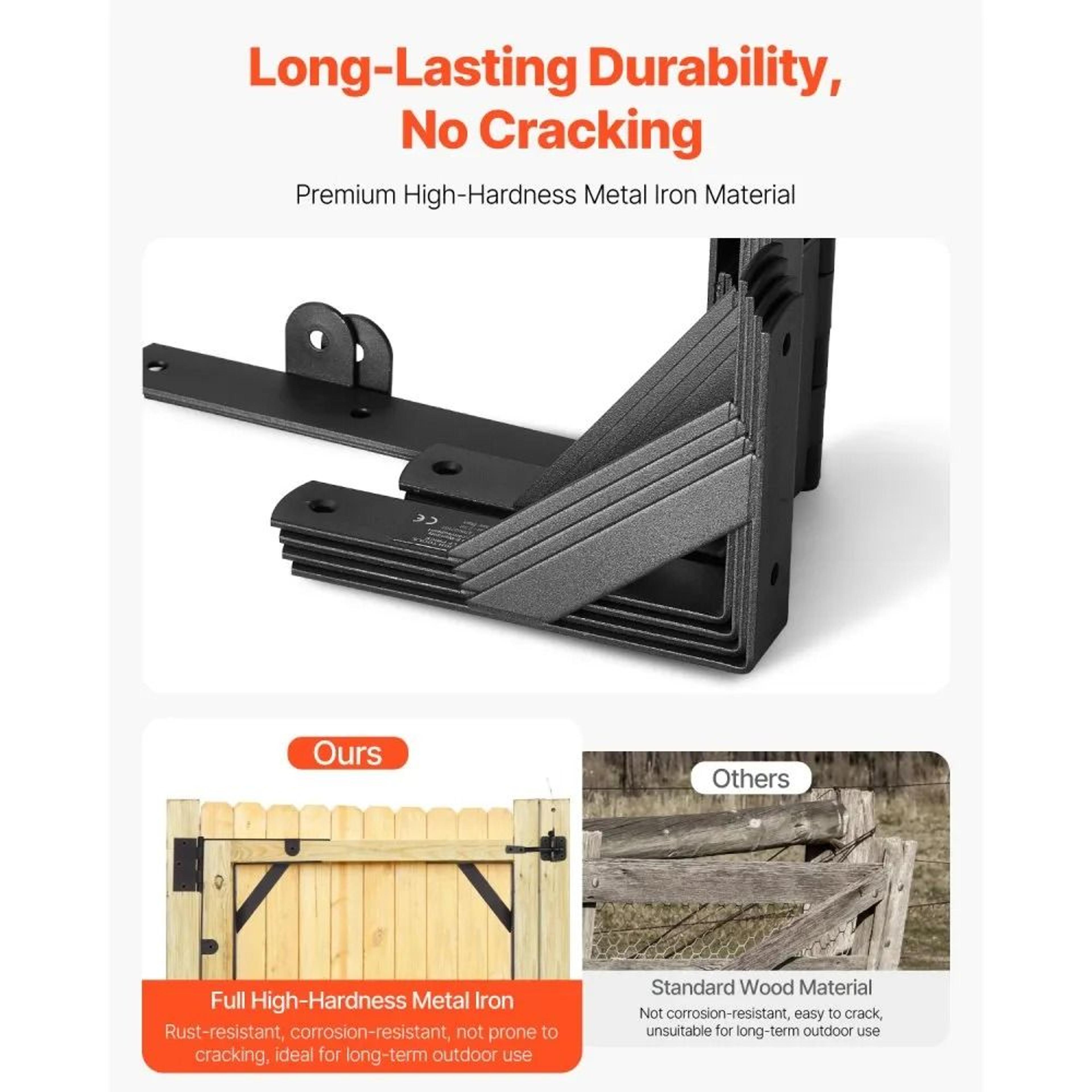 Gate Corner Brace Bracket Kit With AntiSag Frame Supports And Latch Lock 2 Sets 1