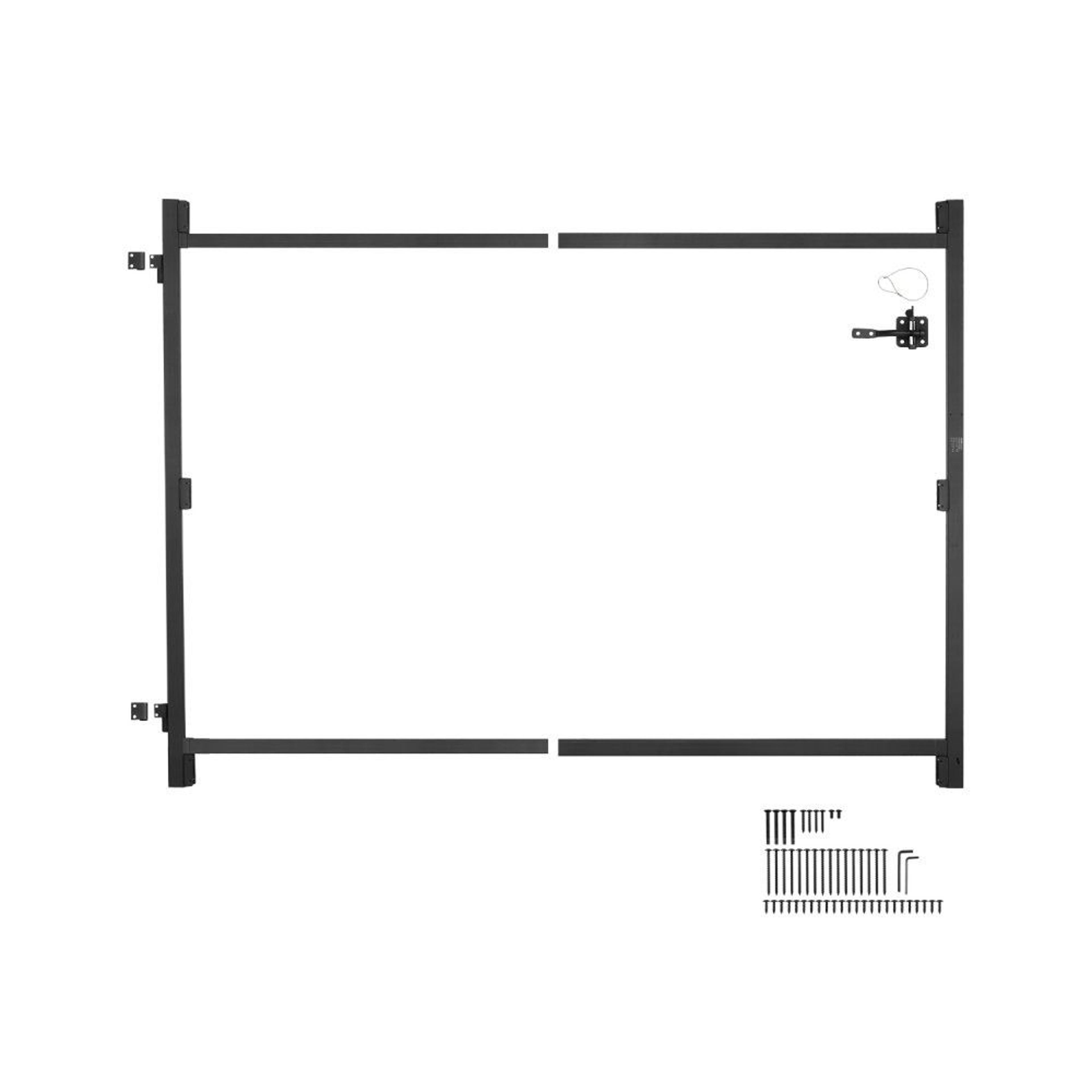 adjustable gate building kit with anti-sag iron frame and latch lock for 36–60 inch gates