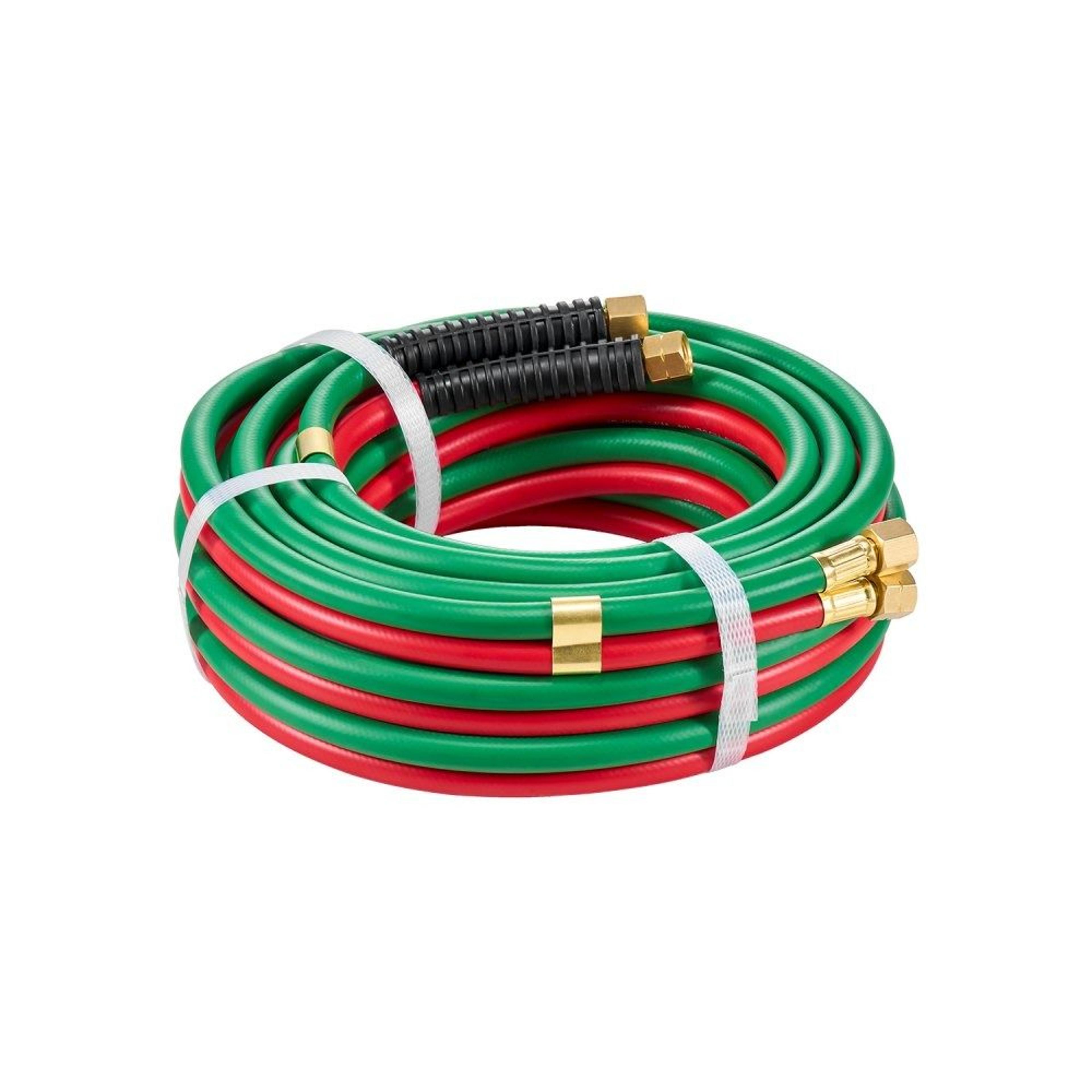 oxygen acetylene hose 25 ft x 1/4 inch t-grade twin welding hose with b fittings