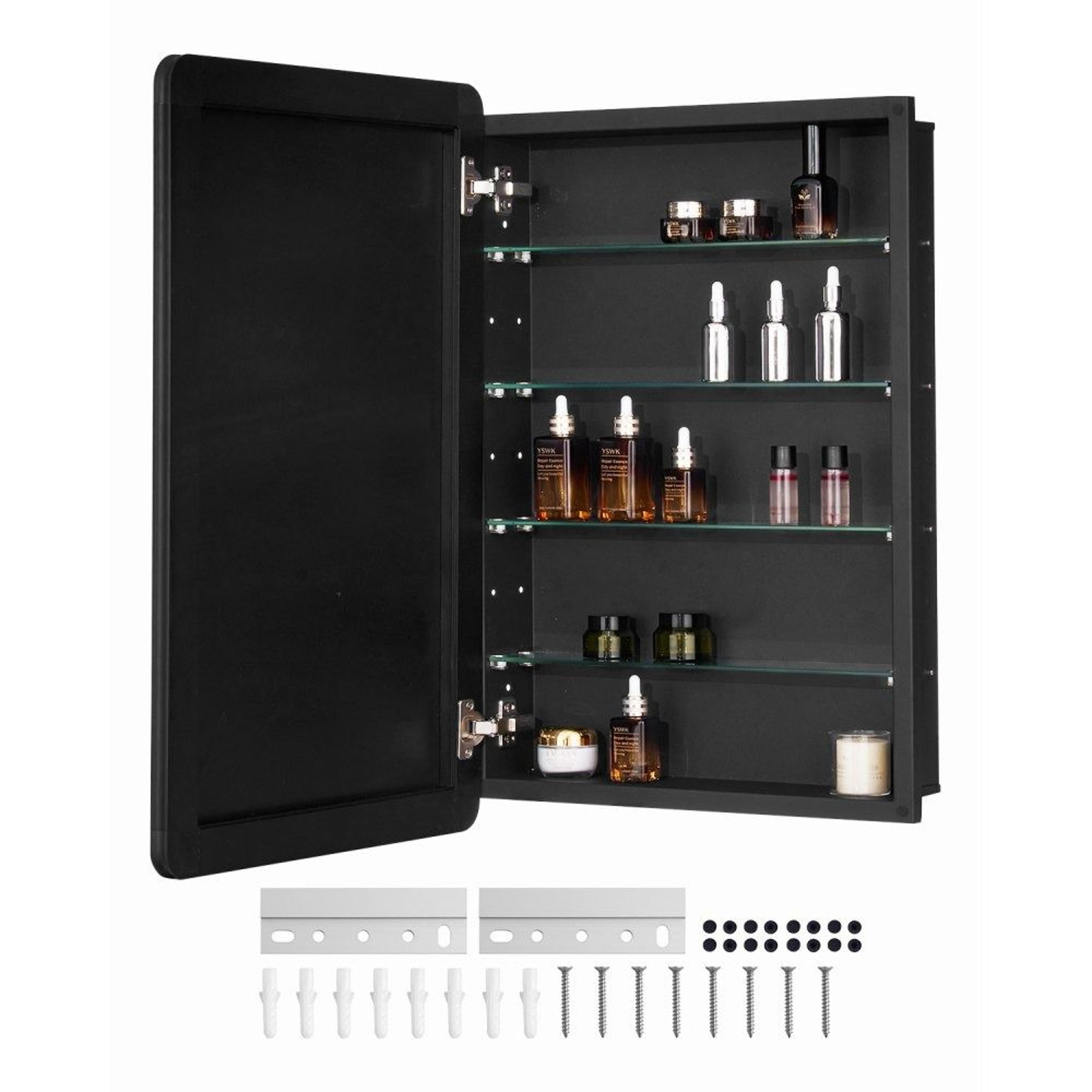 20 x 30 inch bathroom medicine cabinet with mirror and 4 adjustable glass shelves
