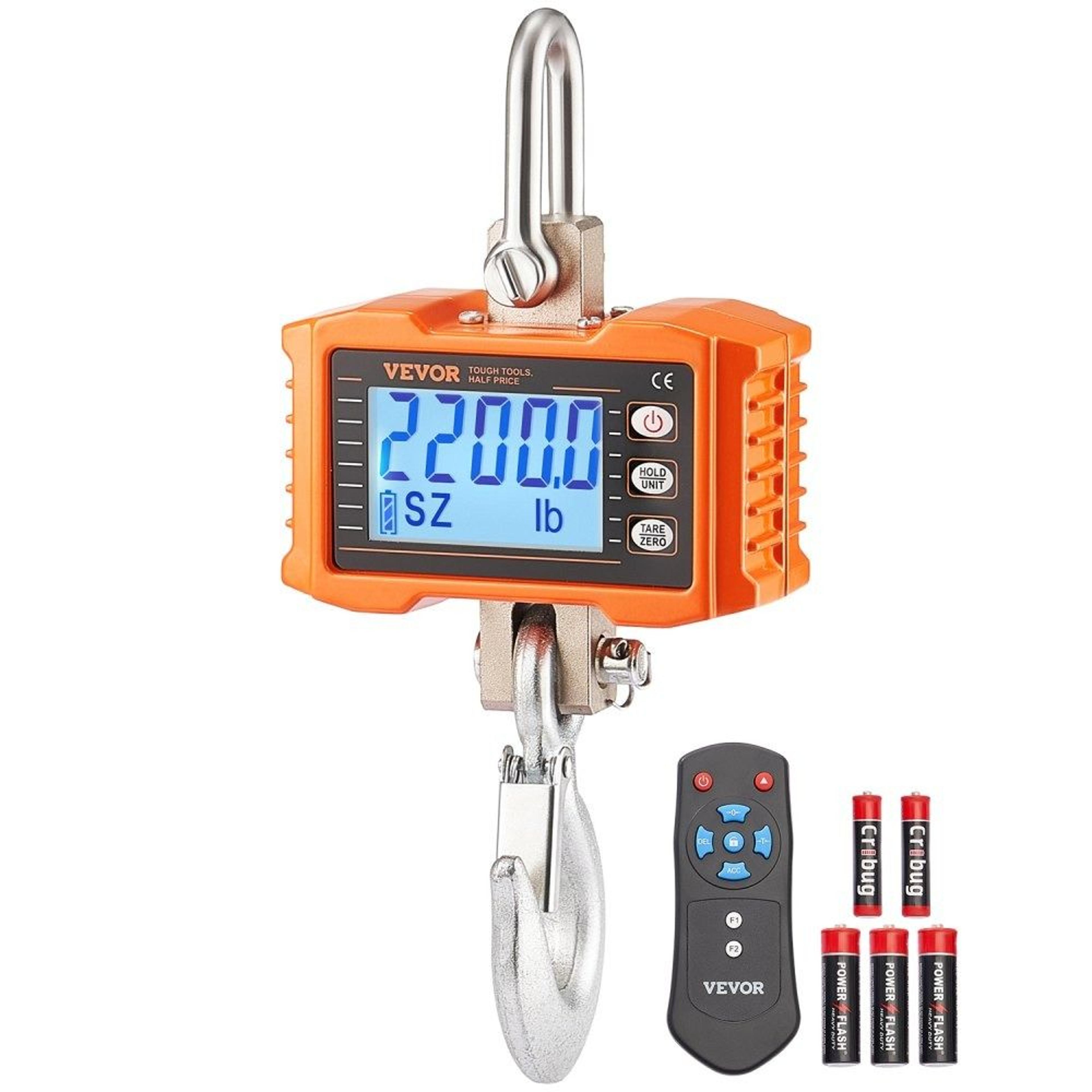 digital crane scale 2200 lbs heavy duty hanging scale with remote control and lcd display