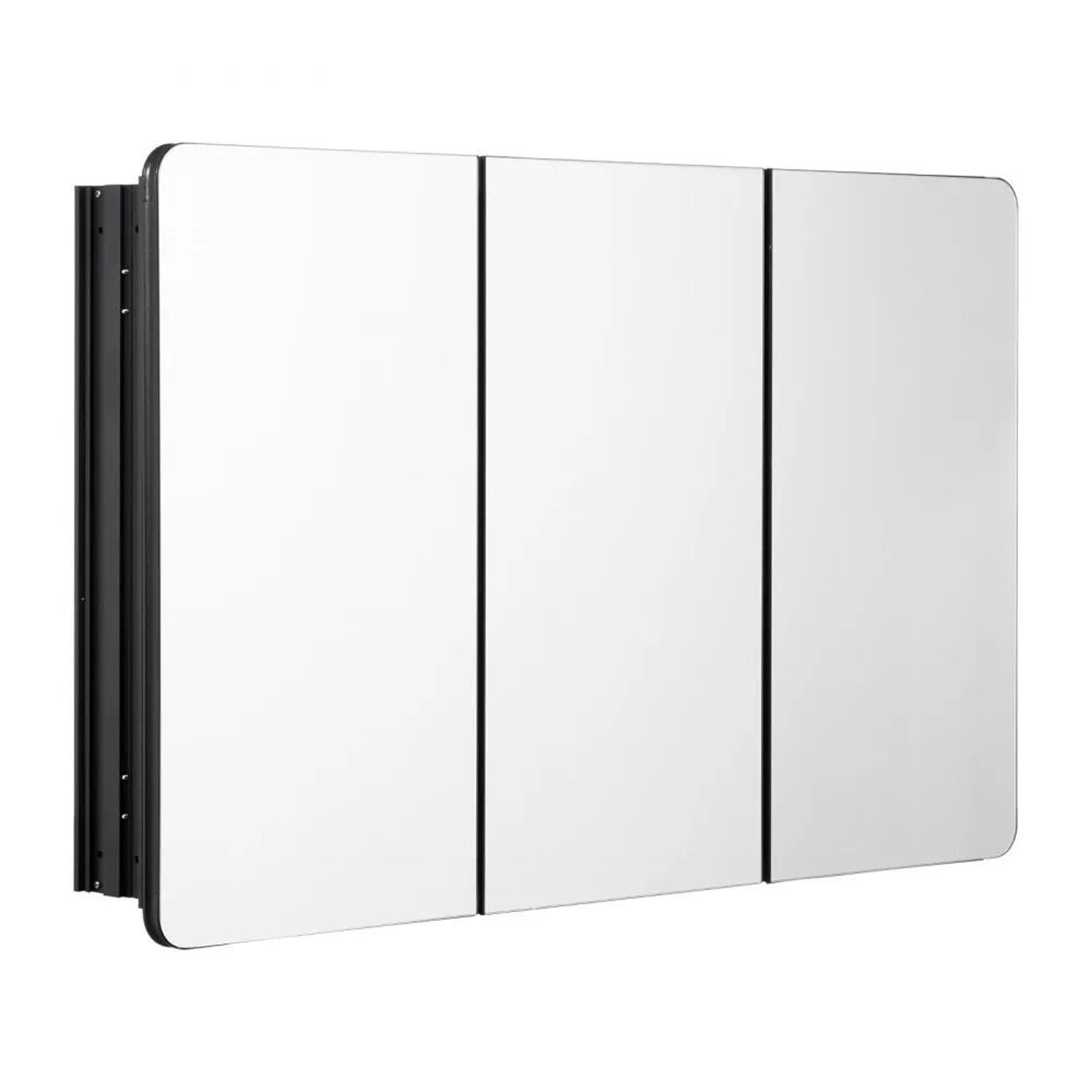 bathroom medicine cabinet with mirror 40 inch black aluminum frame and adjustable shelves