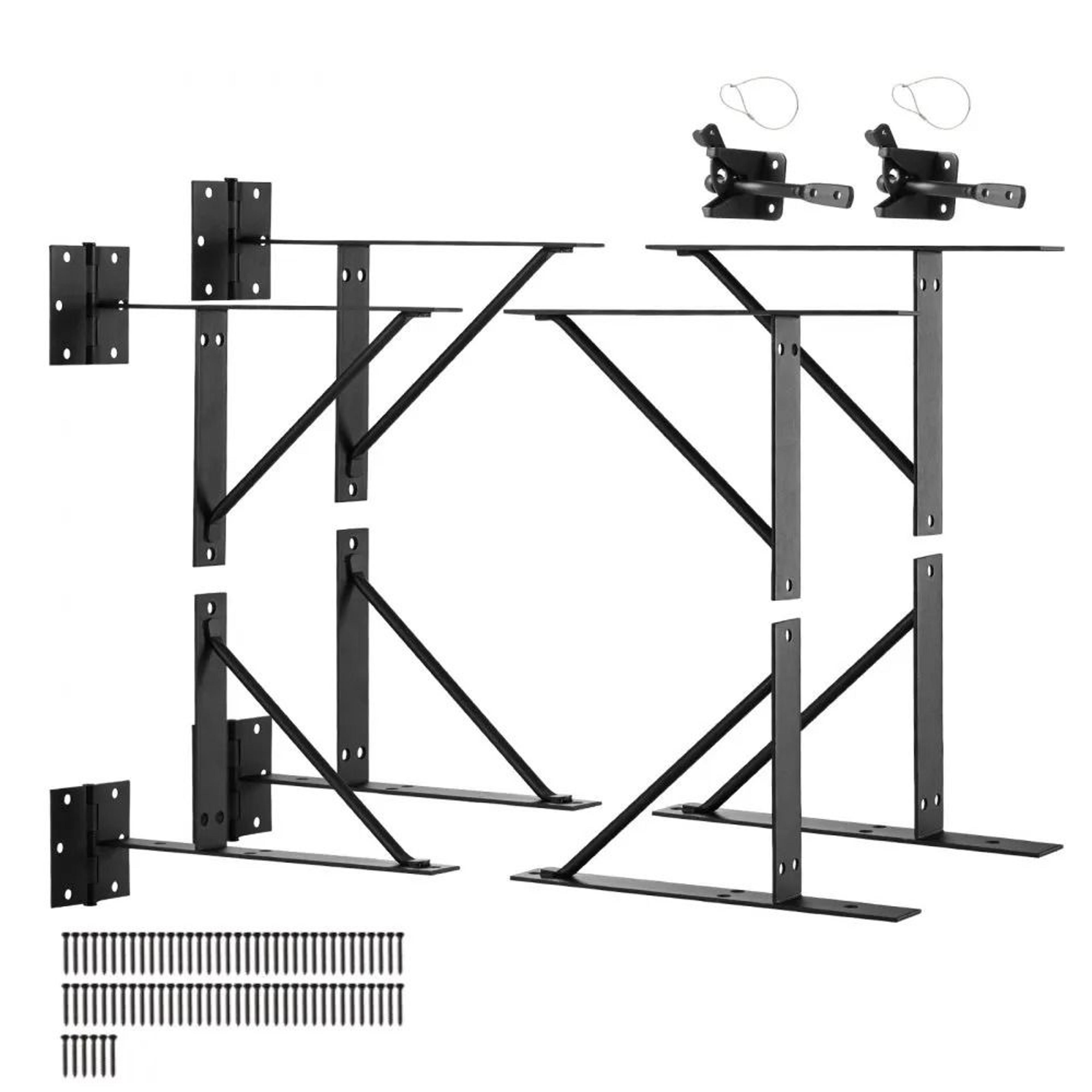 Anti Sag Gate Corner Brace Bracket Kit With Hinges And Latch Lock 2 Sets 7
