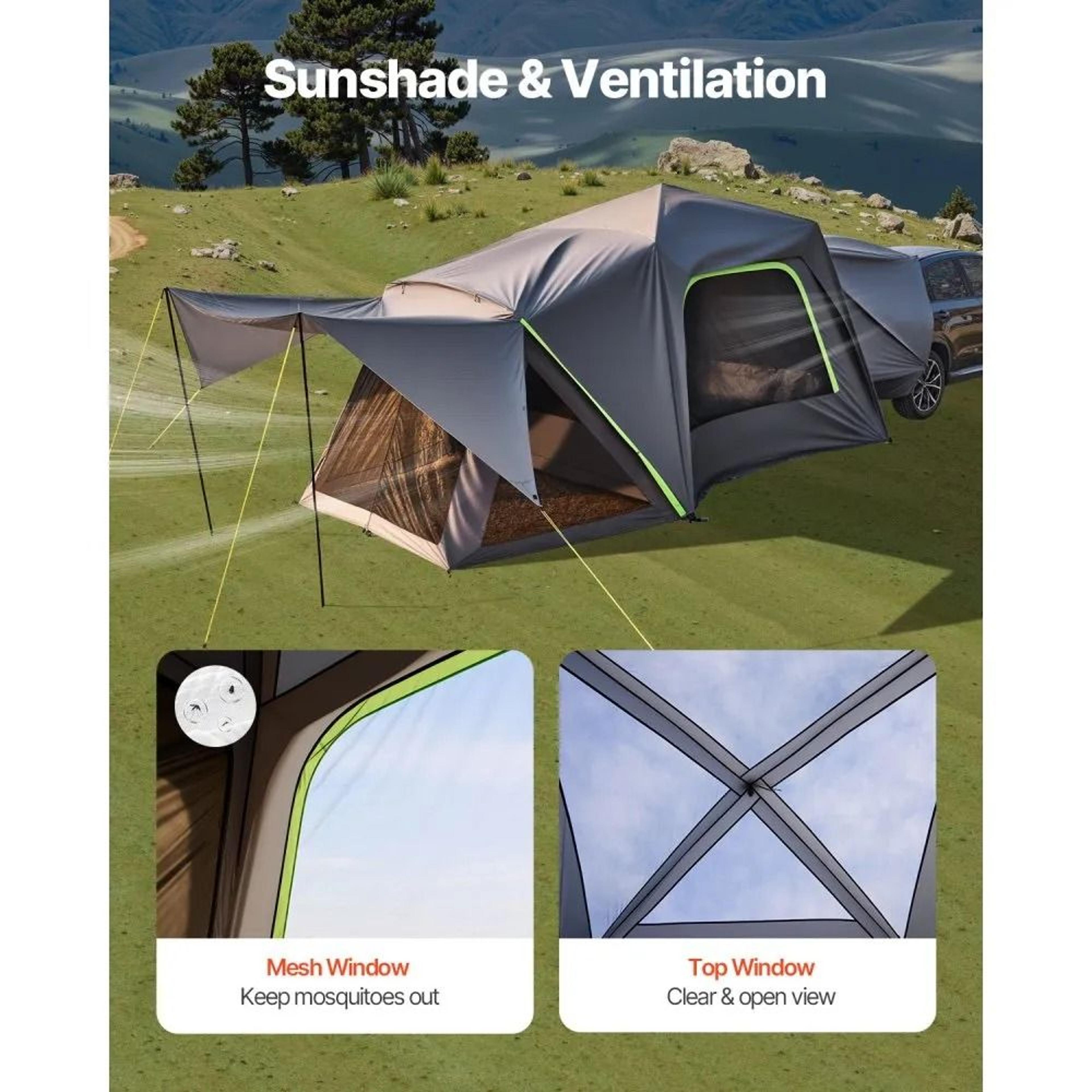 SUV Camping Tent For 58 People With Waterproof Rainfly And Shade Awning 4