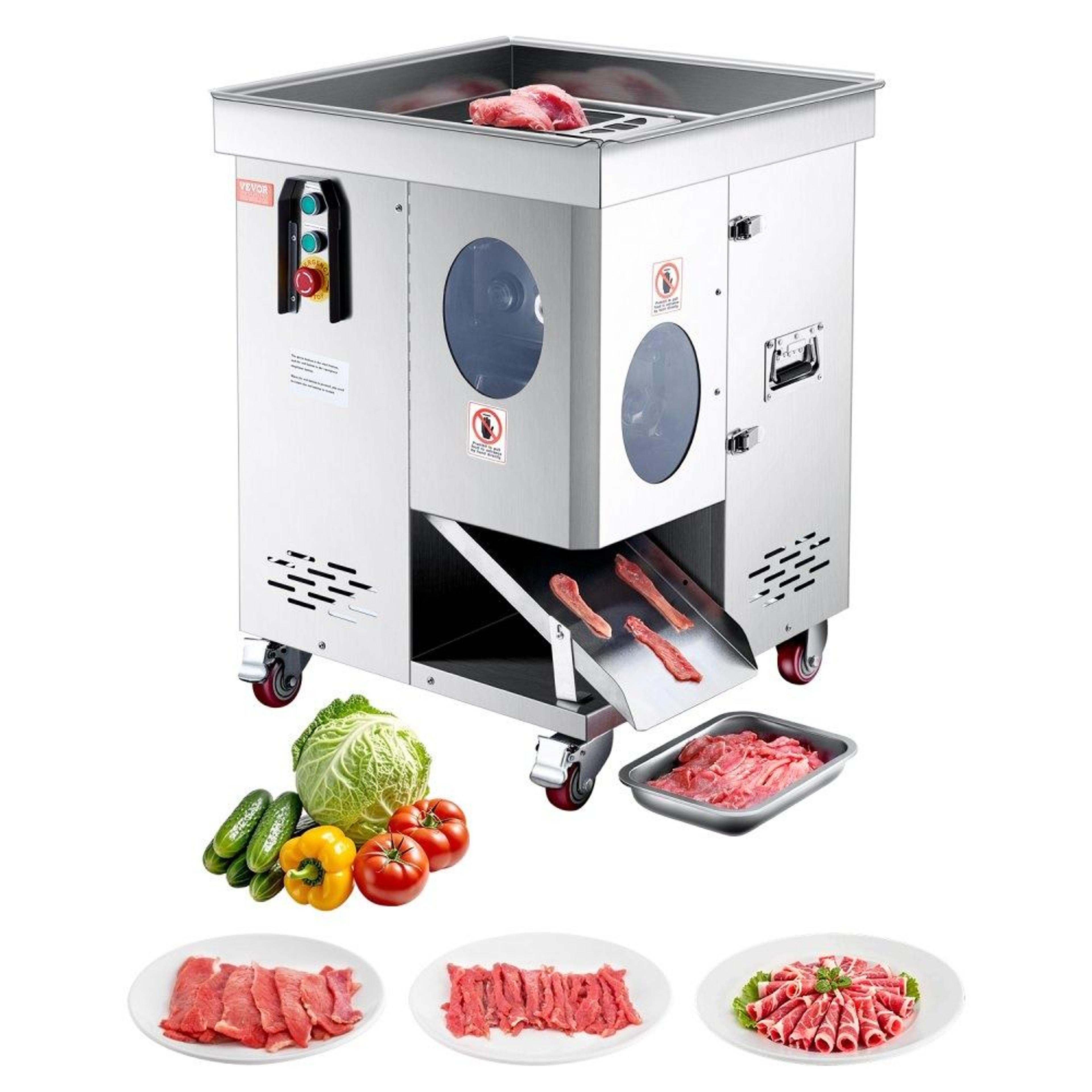 commercial meat cutter machine 1100w electric meat slicer with 5 mm detachable blades