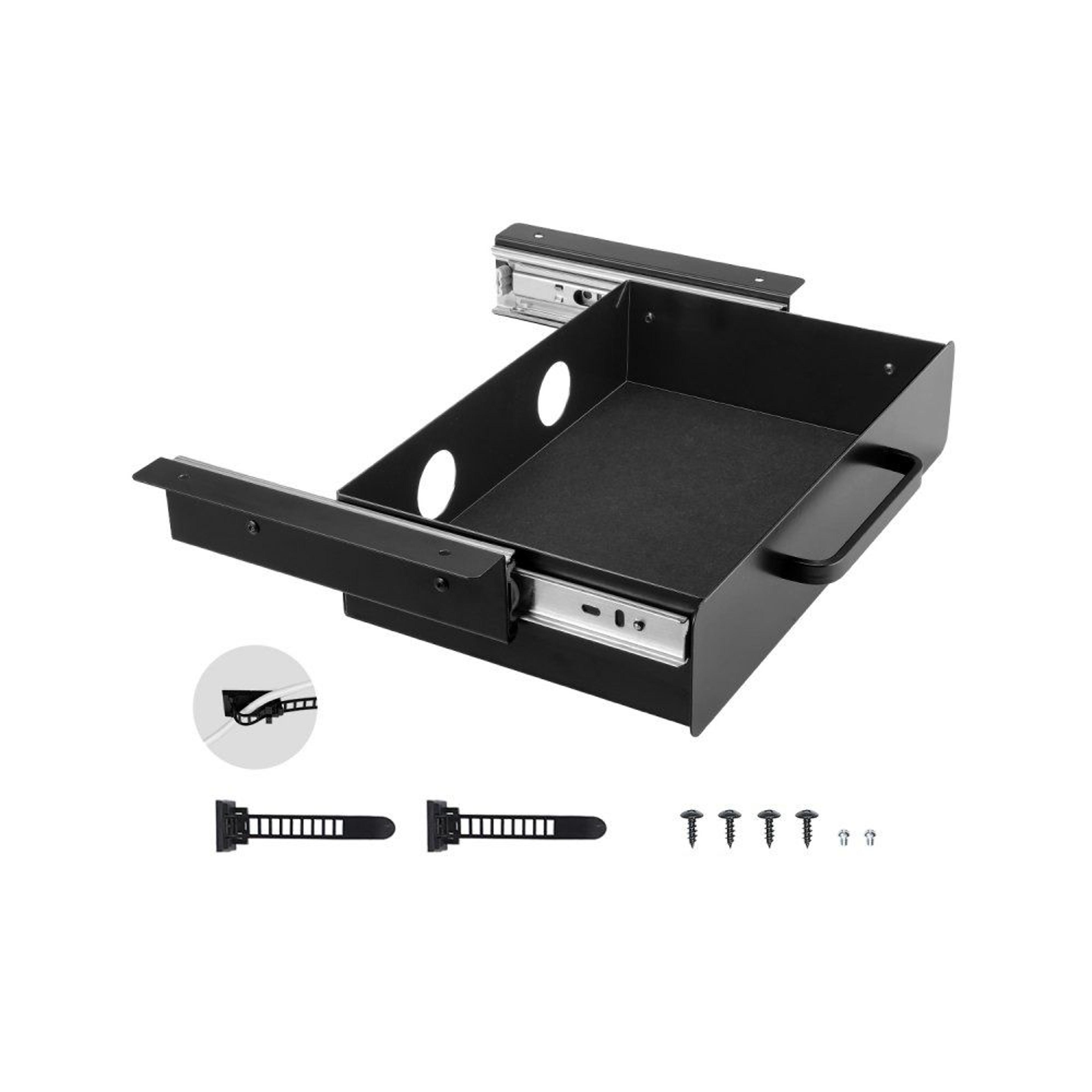under desk drawer organizer with pull-out storage and smooth sliding rails 13 inch