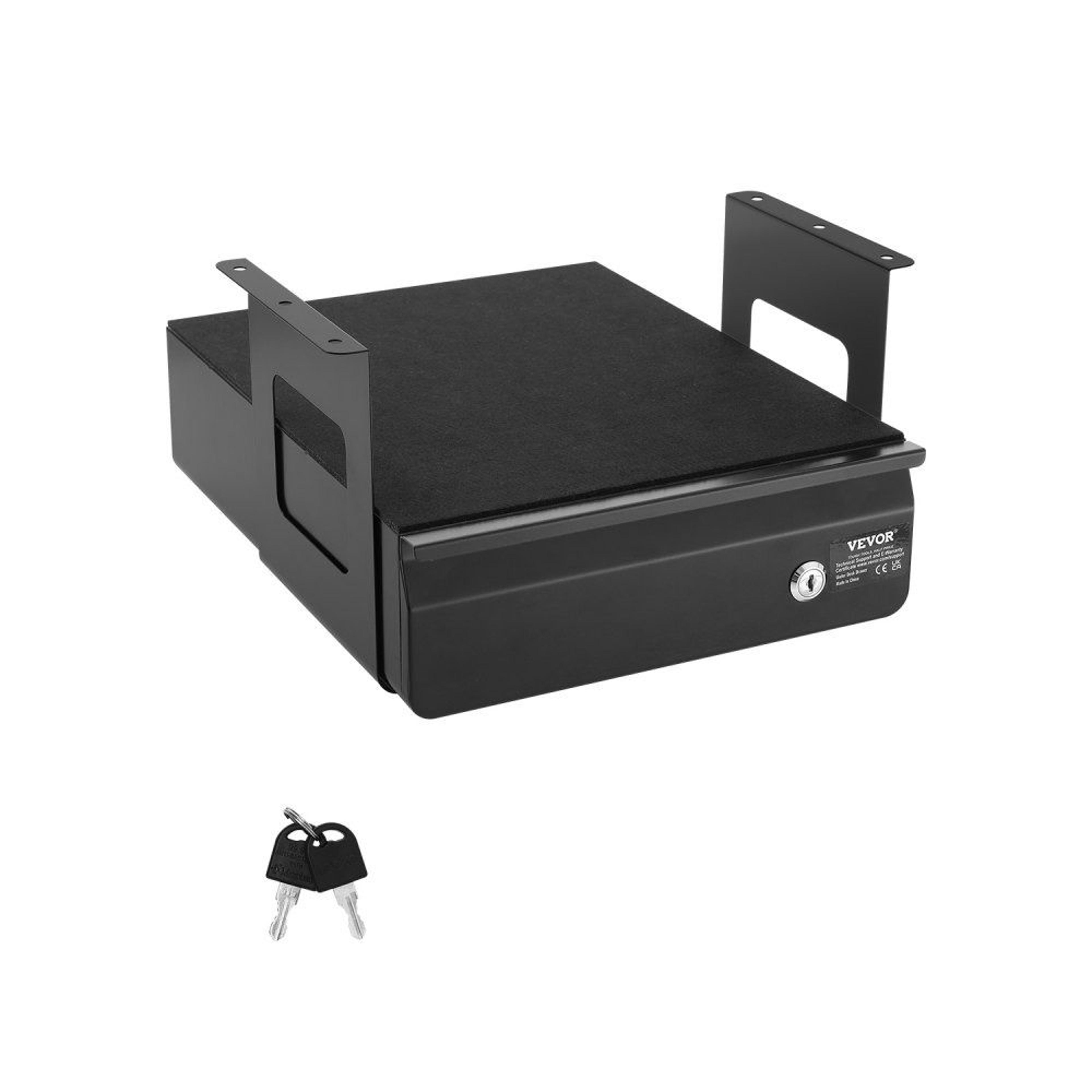 13-inch lockable under desk drawer with slide-out storage organizer
