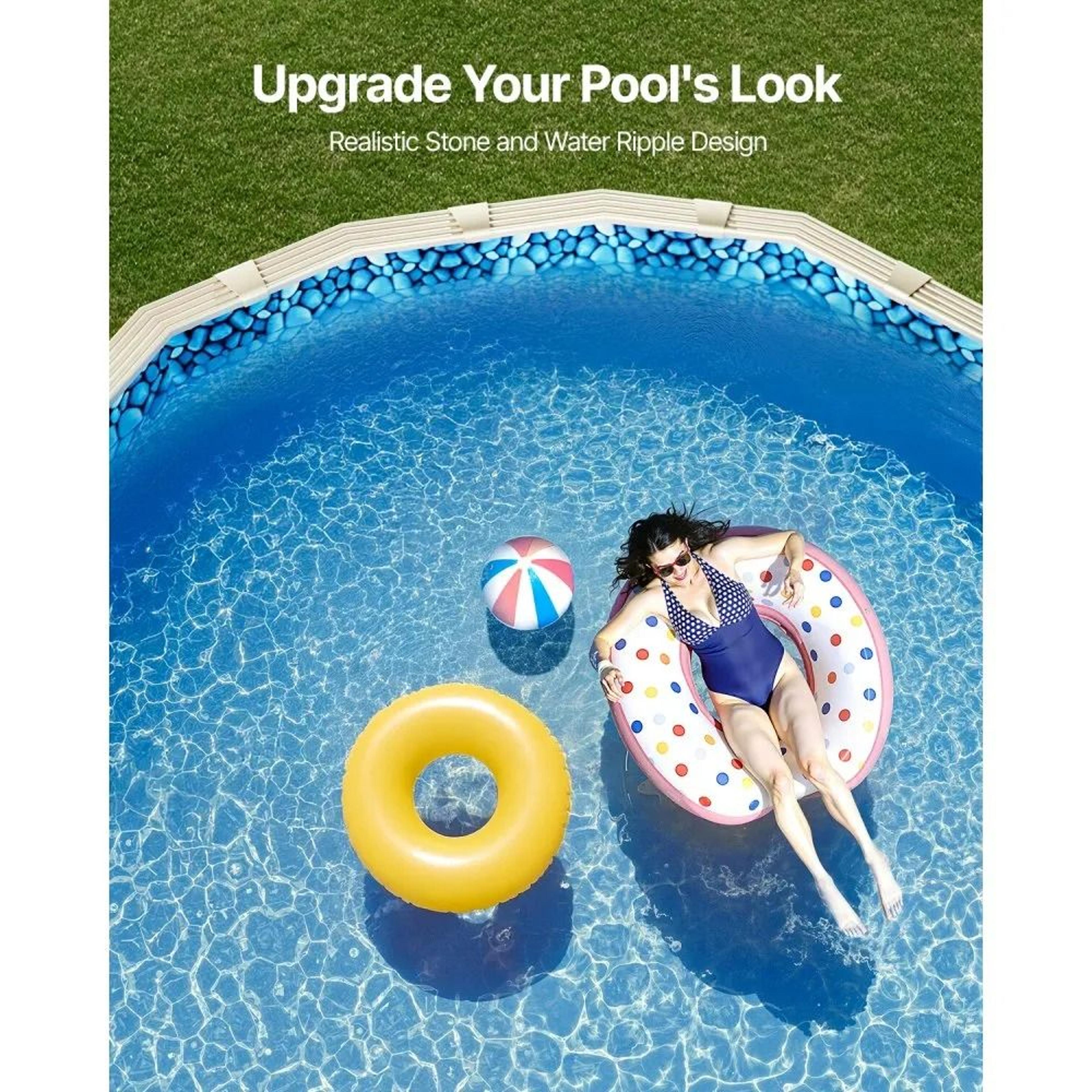 15 X 30 Ft Oval Above Ground Pool Liner With Overlap Design And Durable Vinyl 1