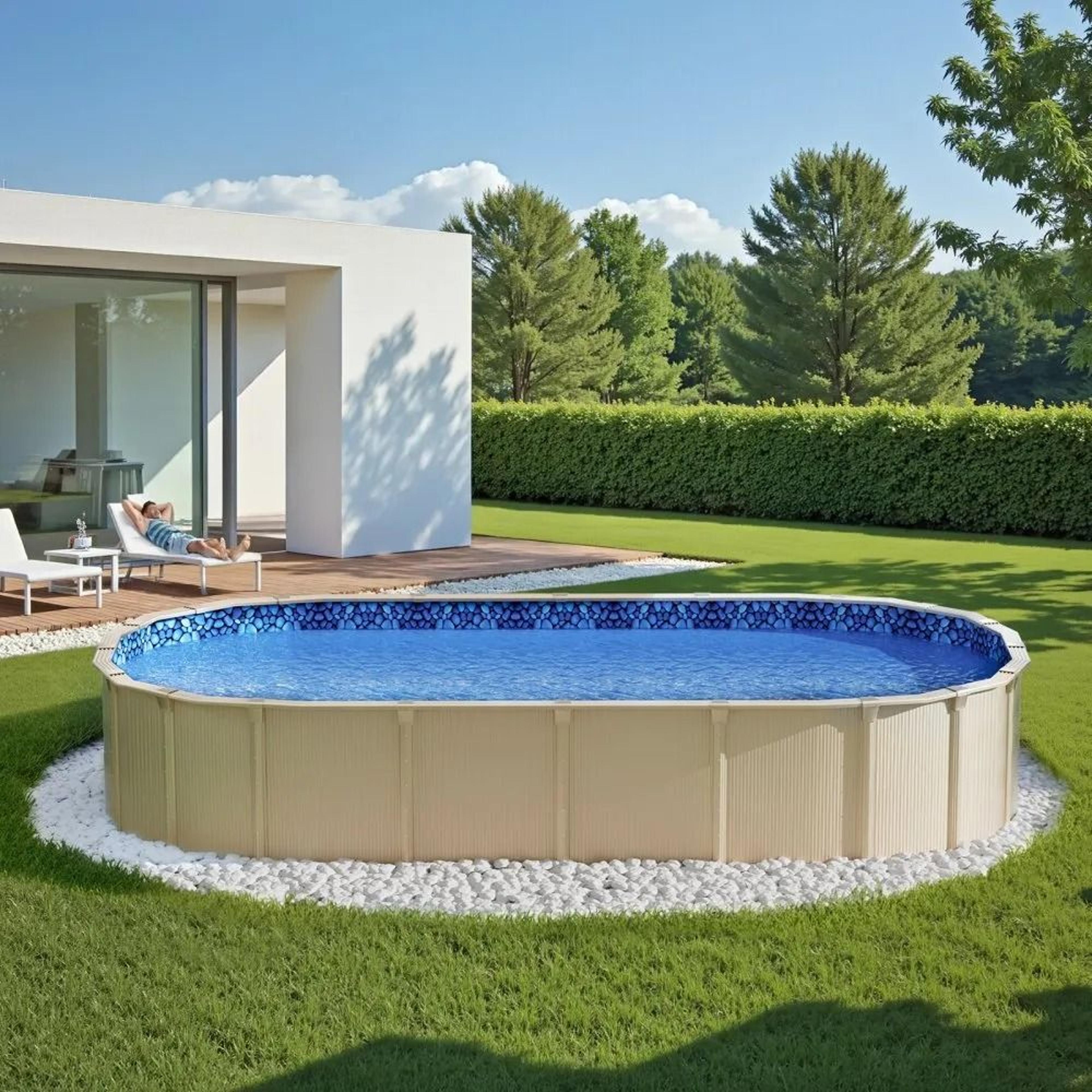 15 X 30 Ft Oval Above Ground Pool Liner With Overlap Design And Durable Vinyl 6