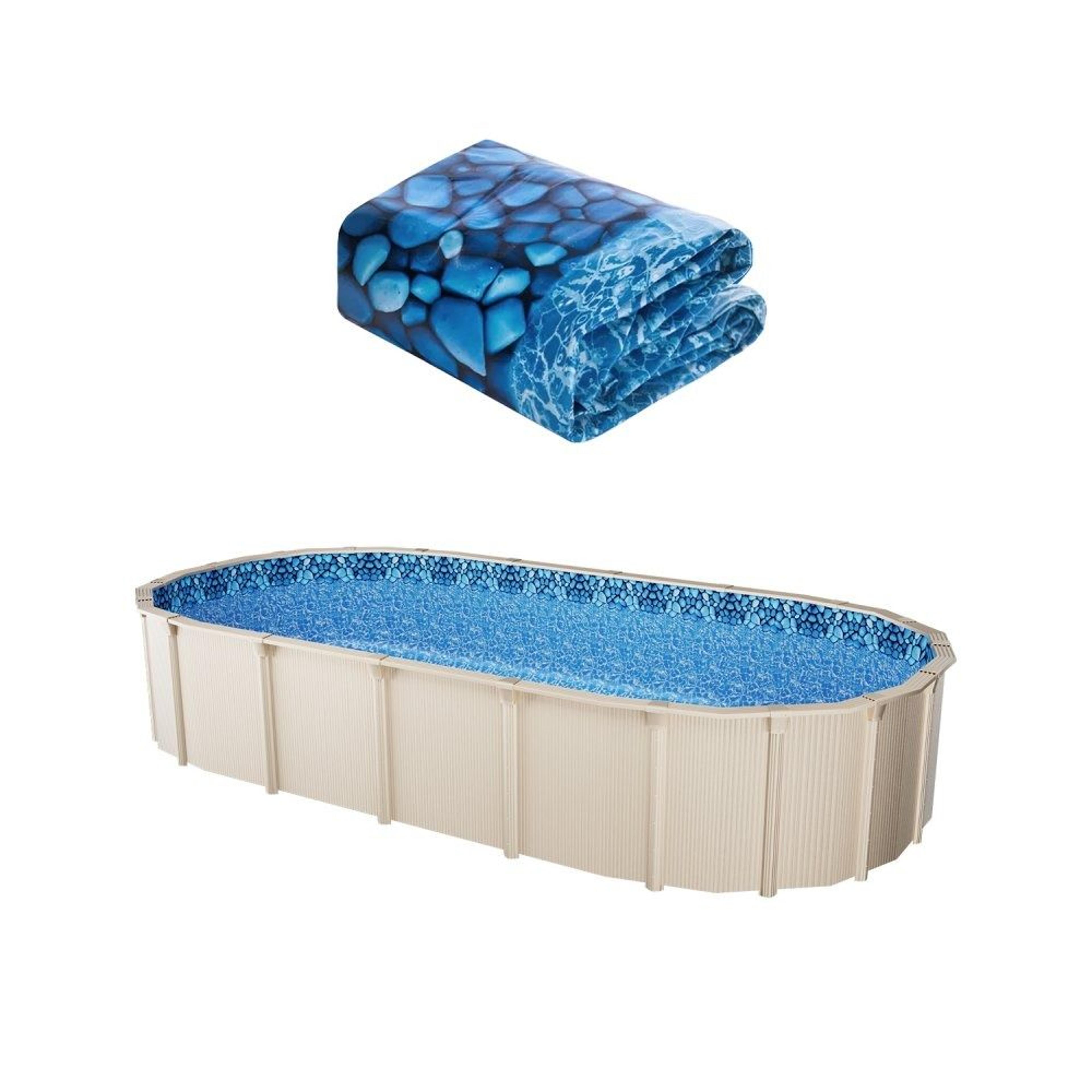 15 x 30 ft oval above ground pool liner with overlap design and durable vinyl