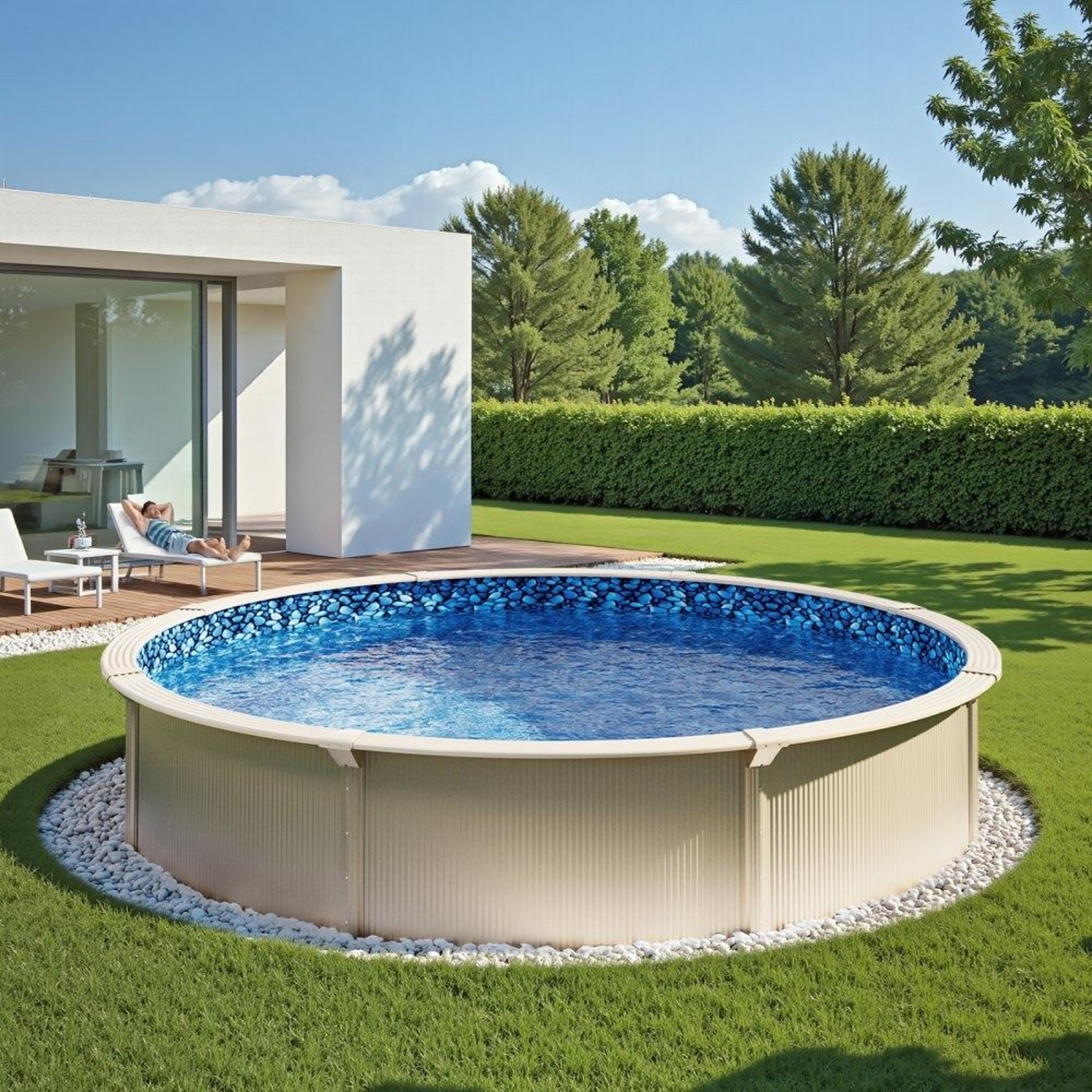18 Ft Round Above Ground Pool Liner With Overlap Design And Durable Vinyl Material 6
