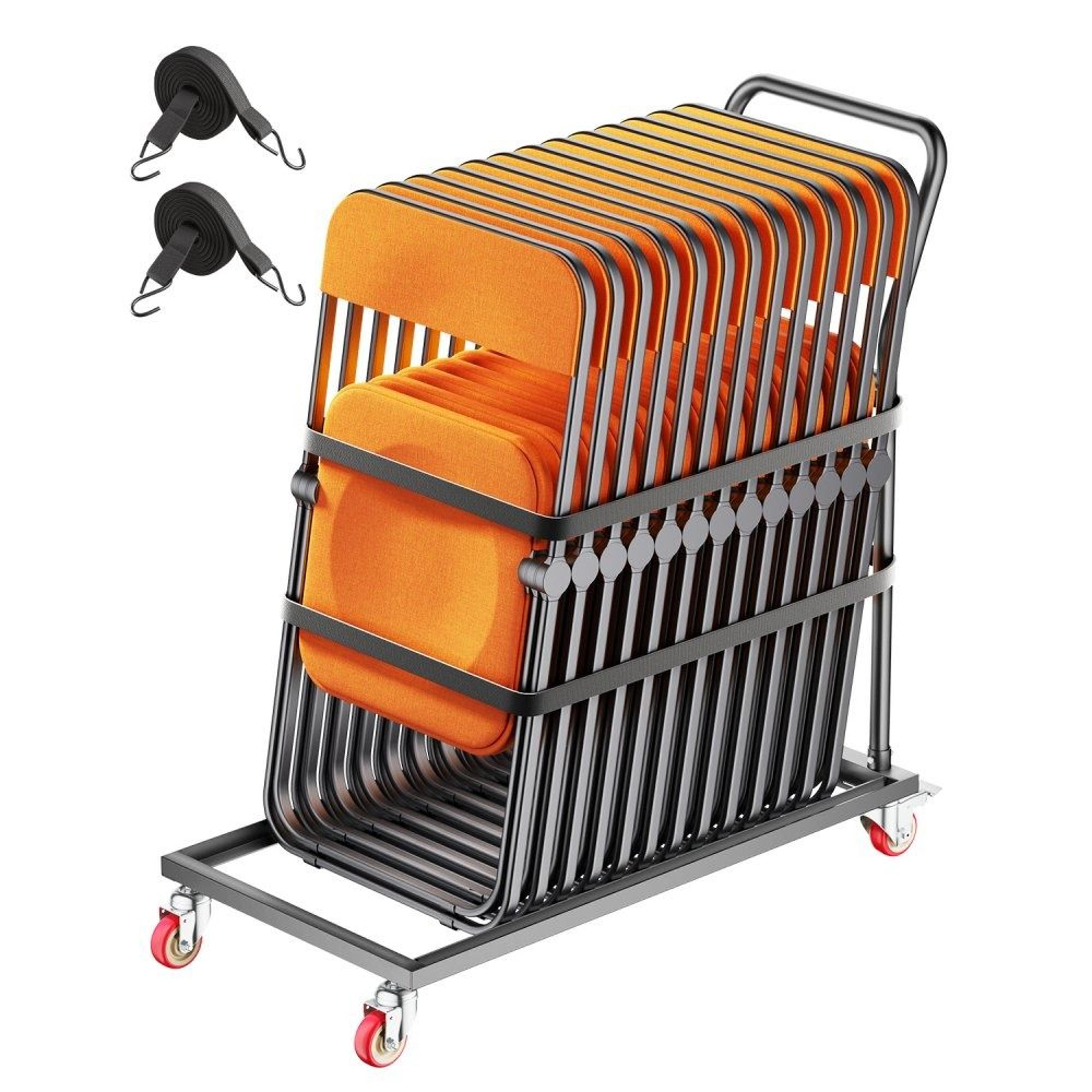 folding chair storage rack with wheels 300 lb capacity for up to 25 chairs