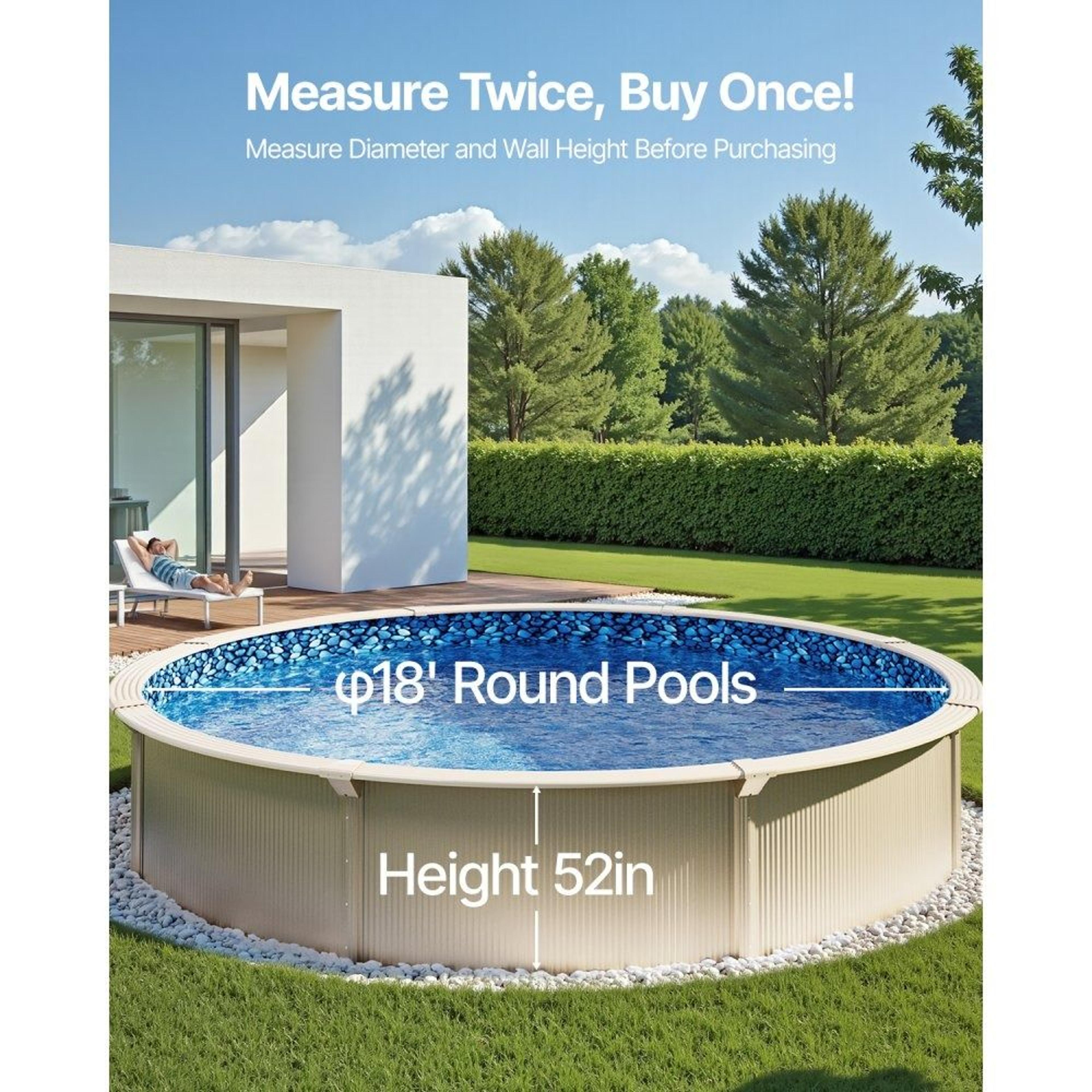 18Ft Round Above Ground Pool Liner With Unibead Design For 52Inch Walls 1