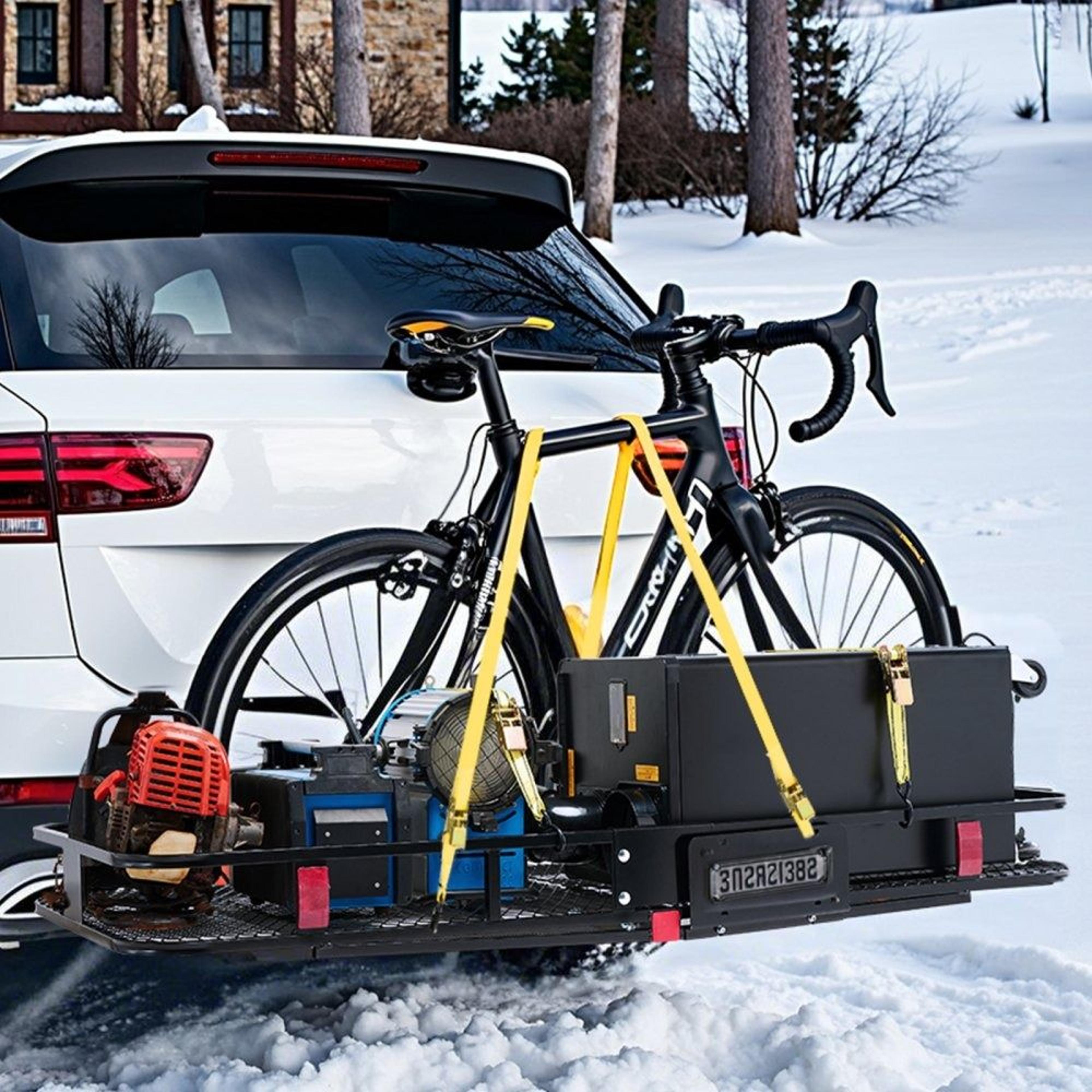 Folding Hitch Cargo Carrier With 500 Lb Capacity And Waterproof Cargo Bag 5