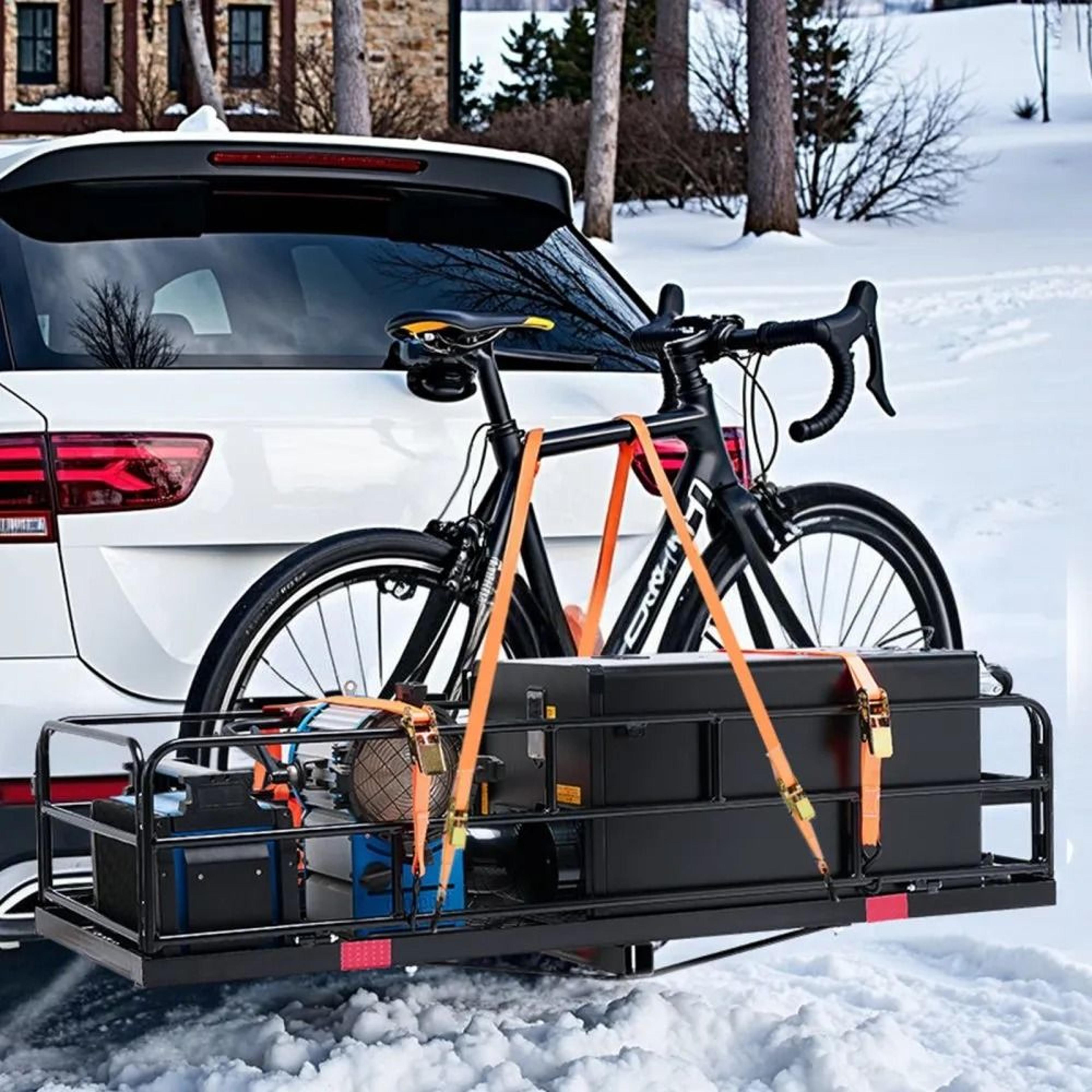 Hitch Cargo Carrier 60 X 24 Inch Folding 500 Lb Capacity With Waterproof Cargo Bag 7