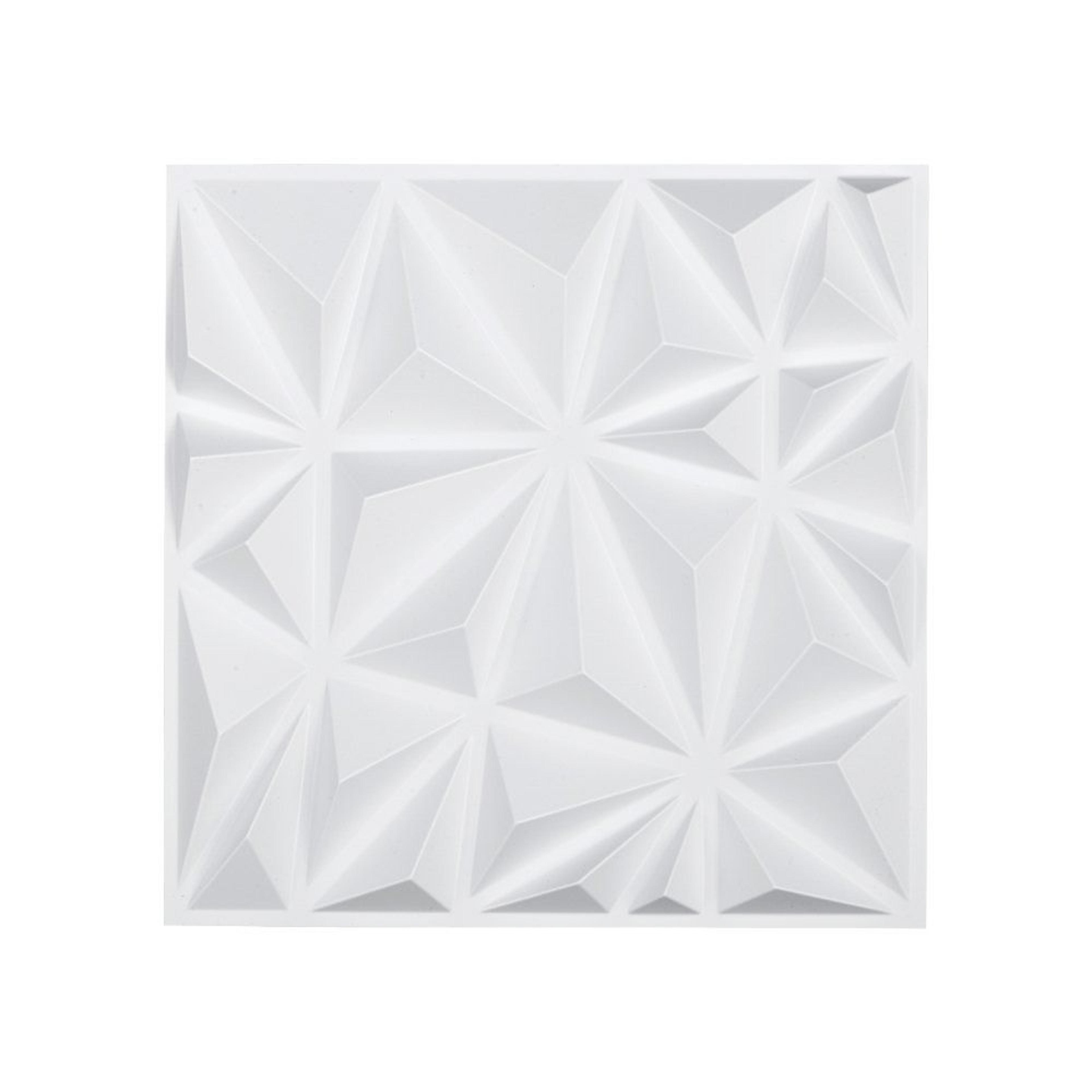 3D Wall Panels 33Pack Matte White PVC Diamond Design For Accent Walls 3