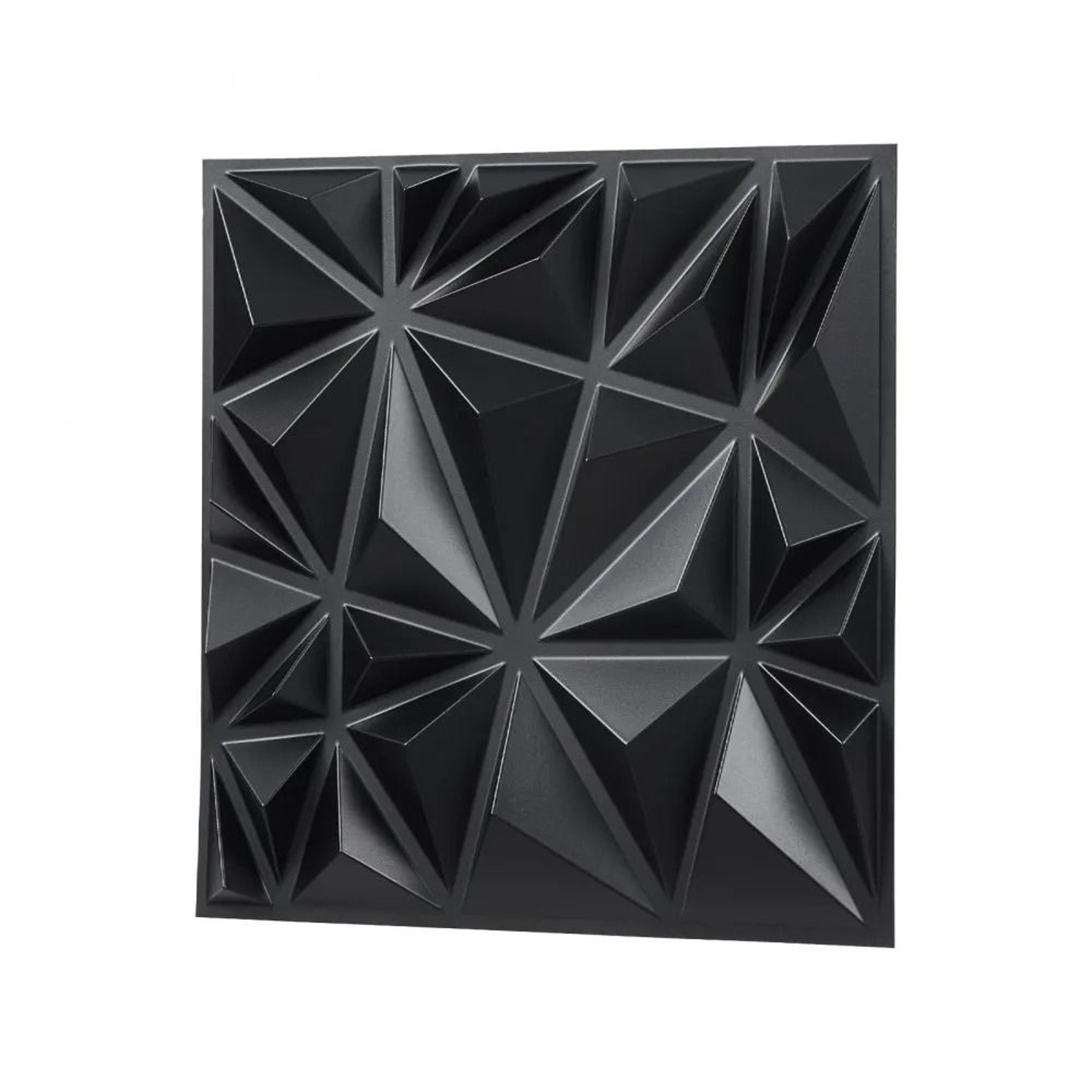 3d wall panels 33-pack pvc diamond textured tiles in matte black for accent walls