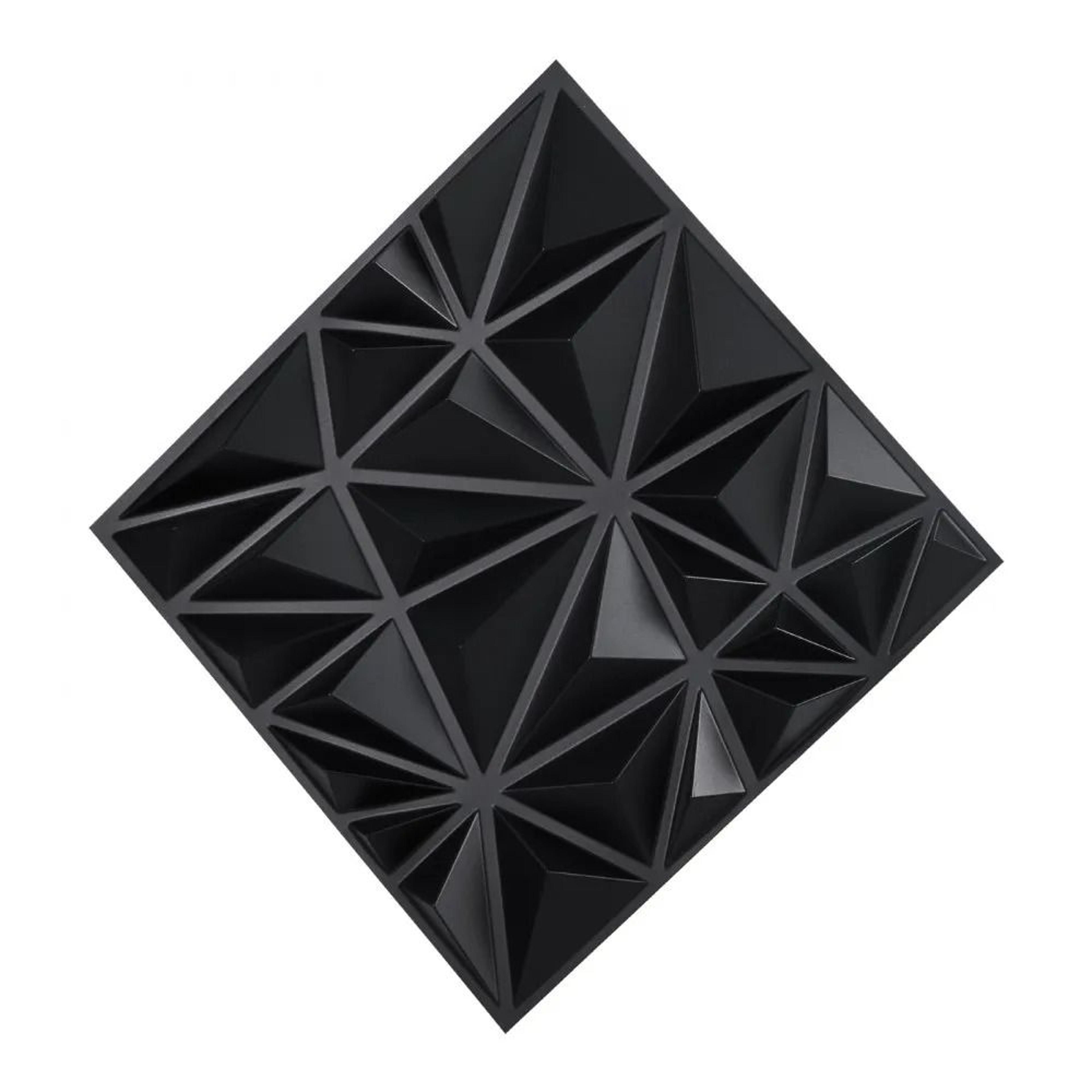 3D Wall Panels 33Pack PVC Diamond Textured Tiles In Matte Black For Accent Walls 7