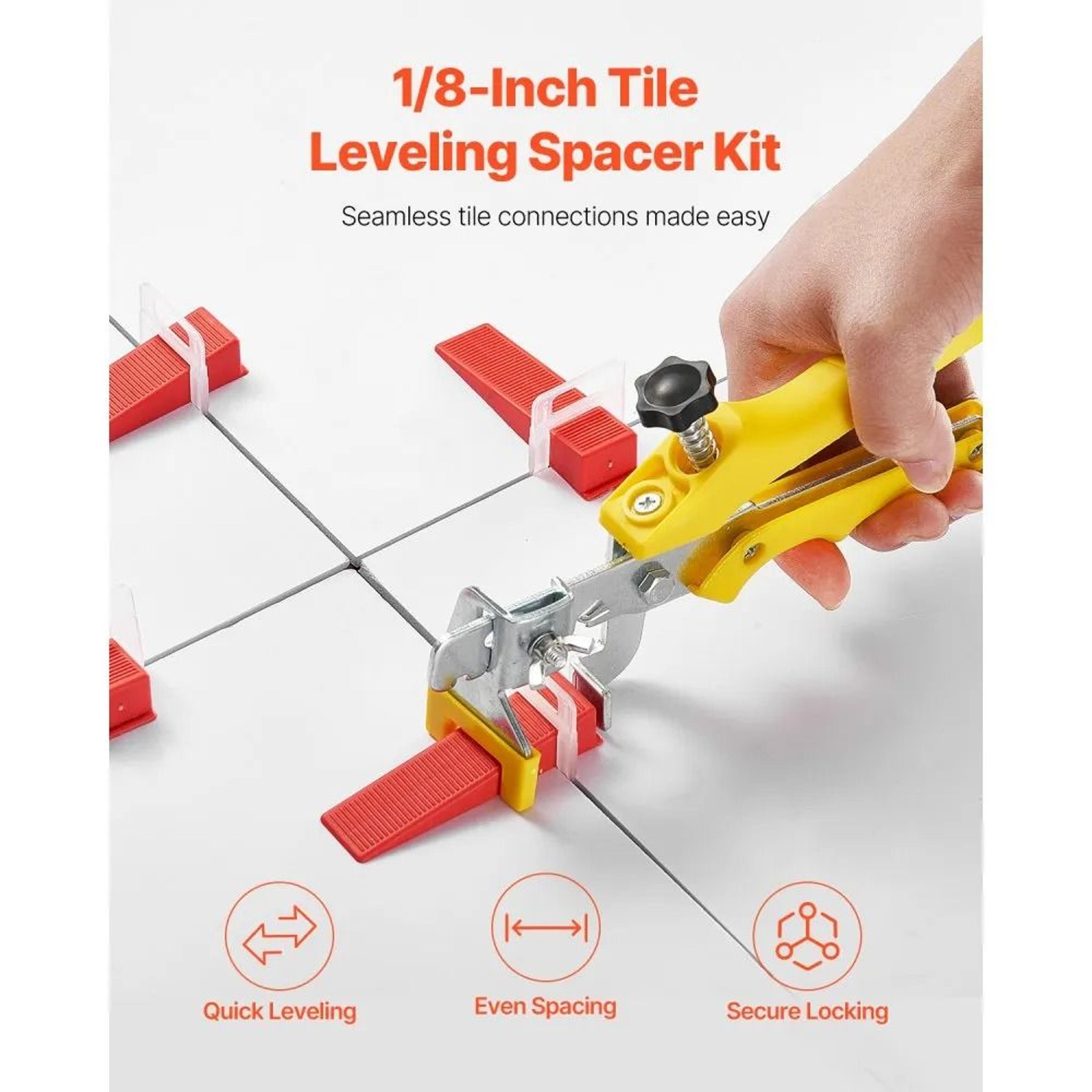Tile Leveling System With 700 Clips 200 Reusable Wedges And Tile Pliers 1