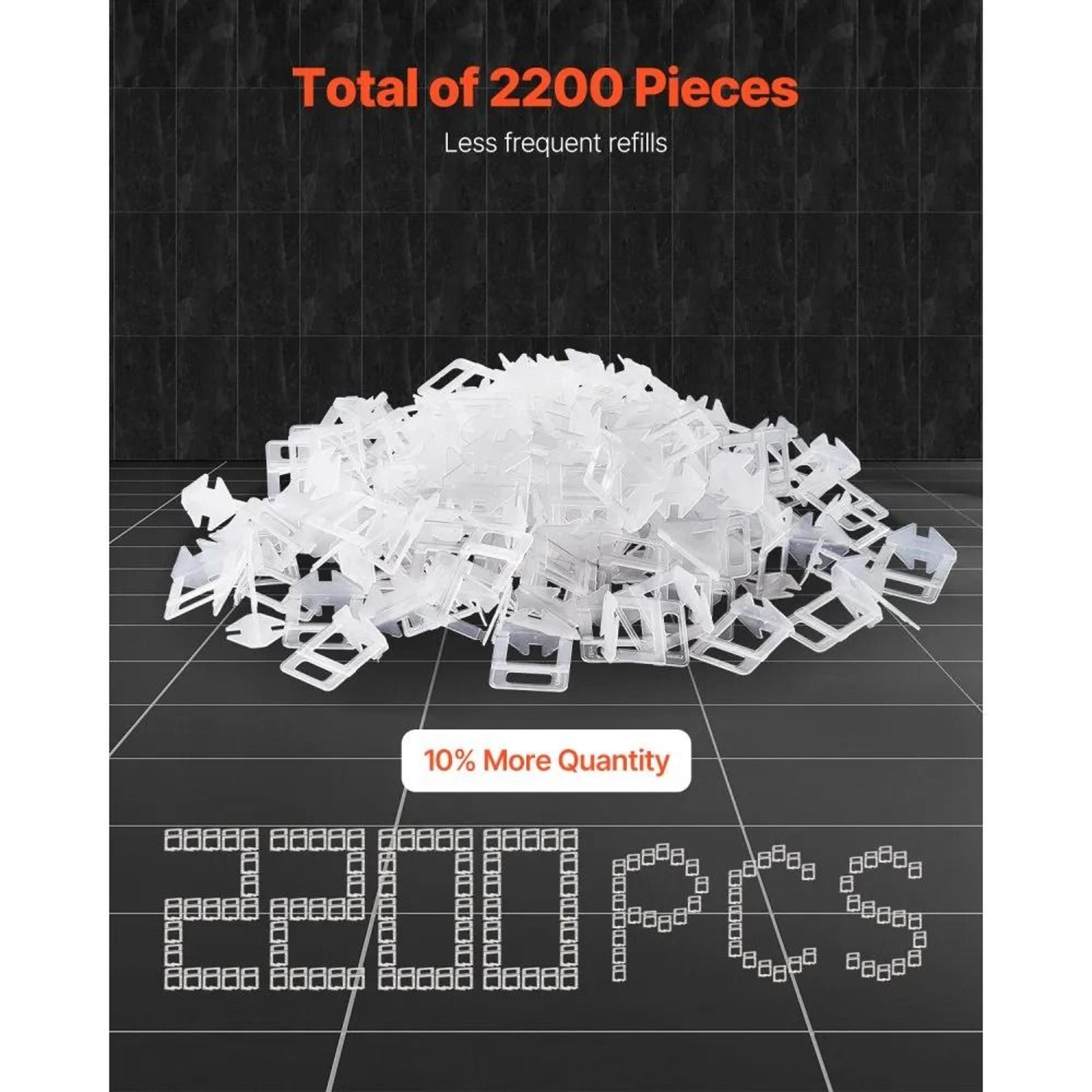 Tile Leveling System Clips 2200Piece 116 Inch Tile Spacers For Floor And Wall Installation 5