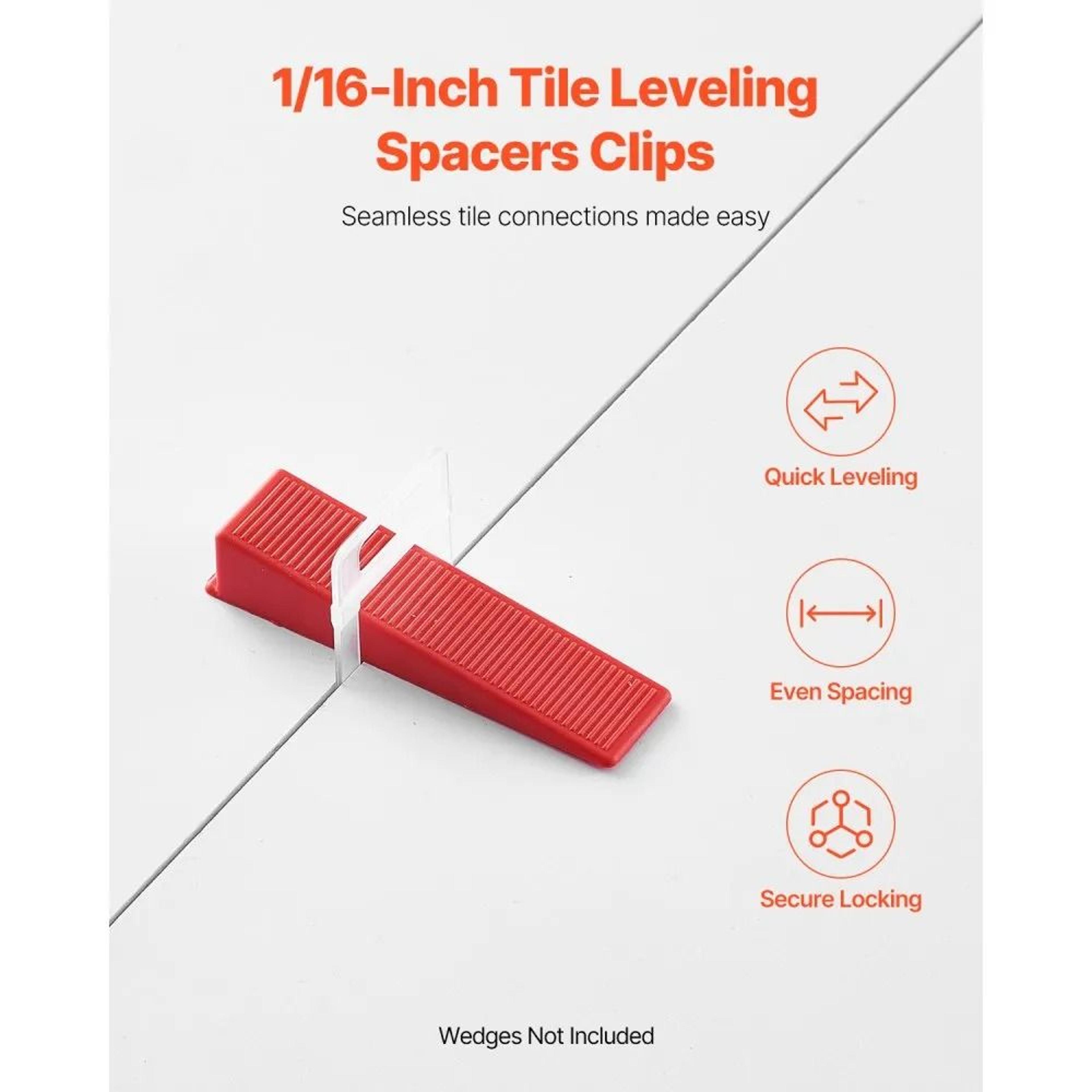 Tile Leveling System Clips 2200Piece 116 Inch Tile Spacers For Floor And Wall Installation 4
