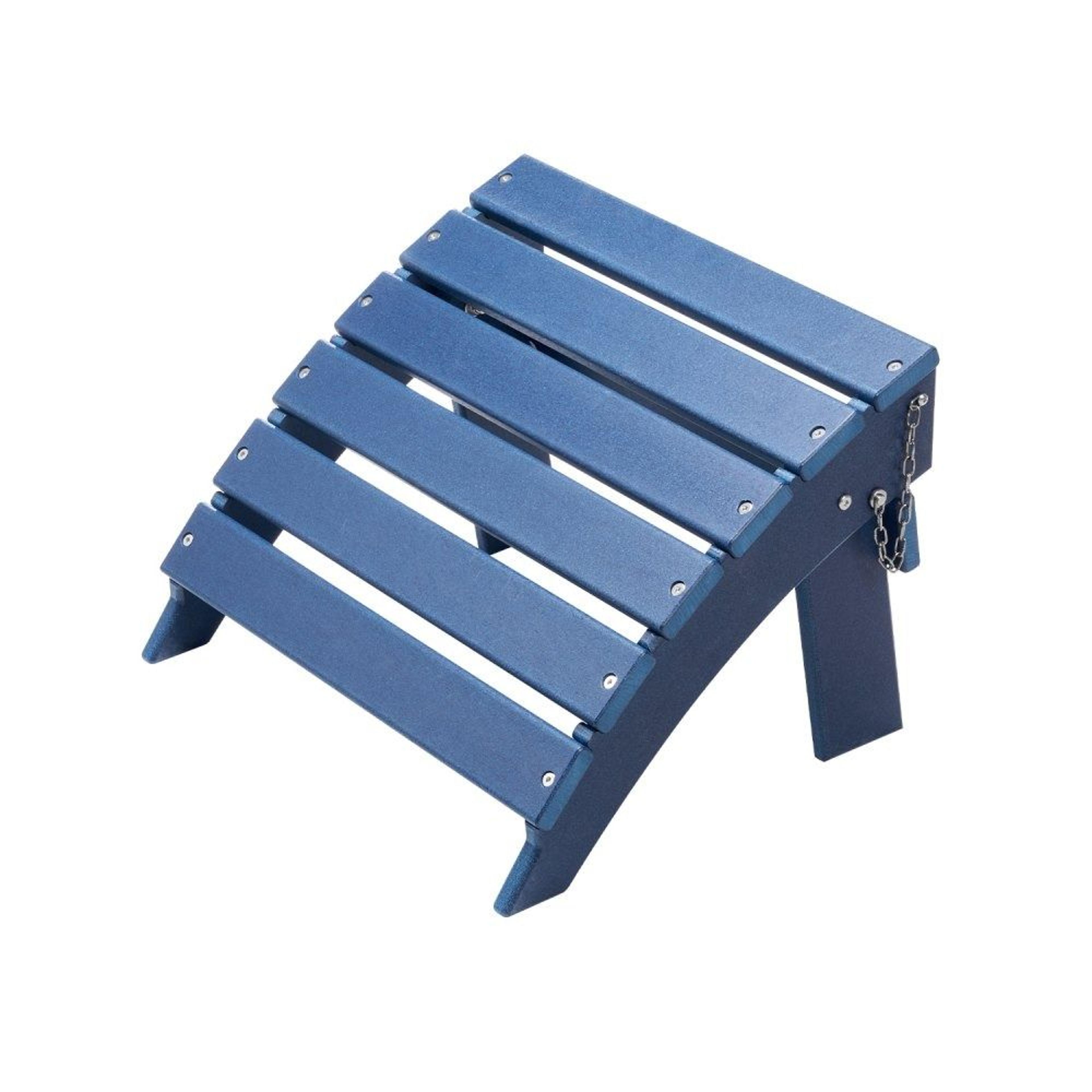 folding adirondack ottoman with weather-resistant hdpe plastic footrest