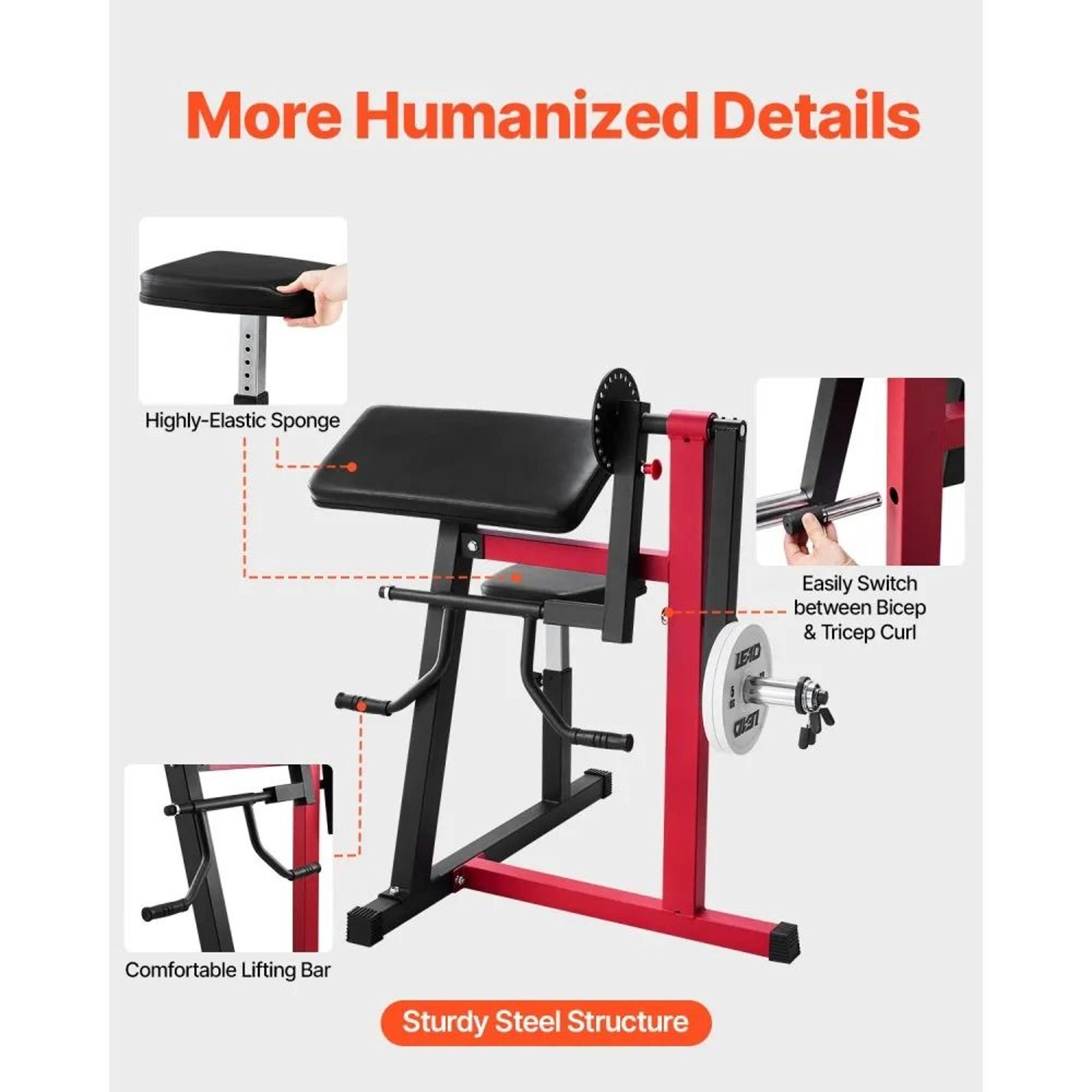 Preacher Curl Machine 2in1 Bicep Curl And Triceps Extension For Home Gym 4