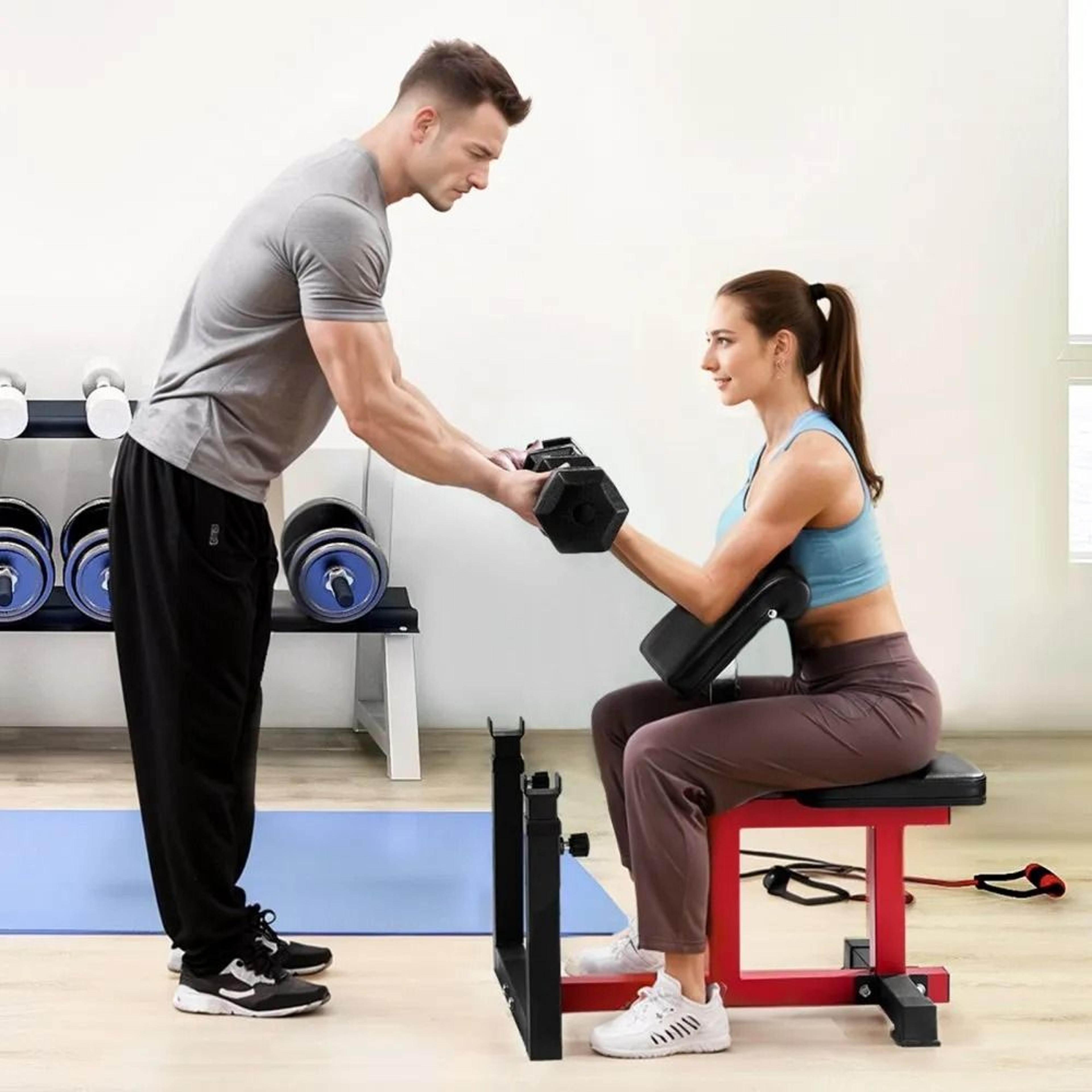 Preacher Curl Weight Bench For Teens With Adjustable Armrest And 440 Lbs Capacity 7