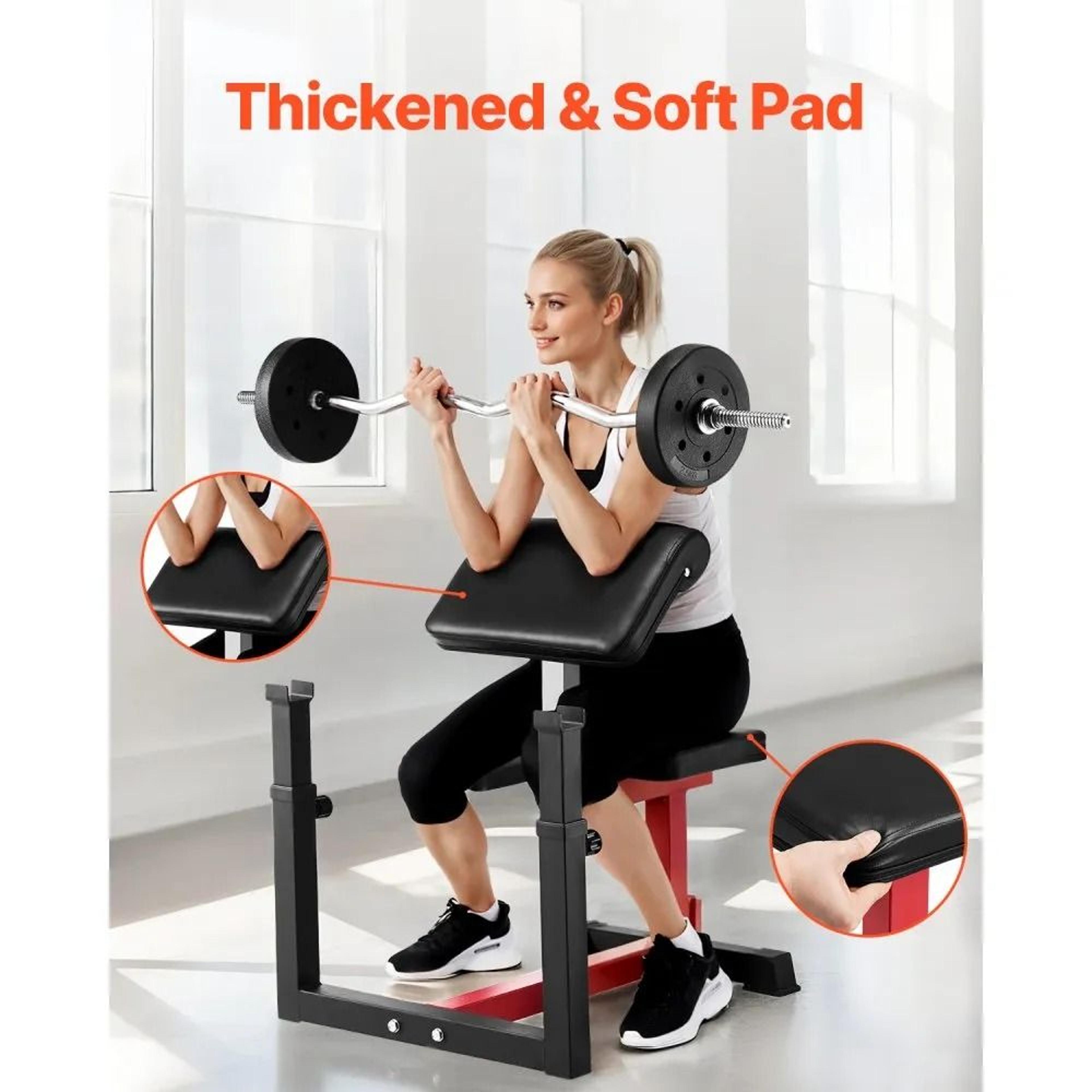 Preacher Curl Weight Bench For Teens With Adjustable Armrest And 440 Lbs Capacity 3