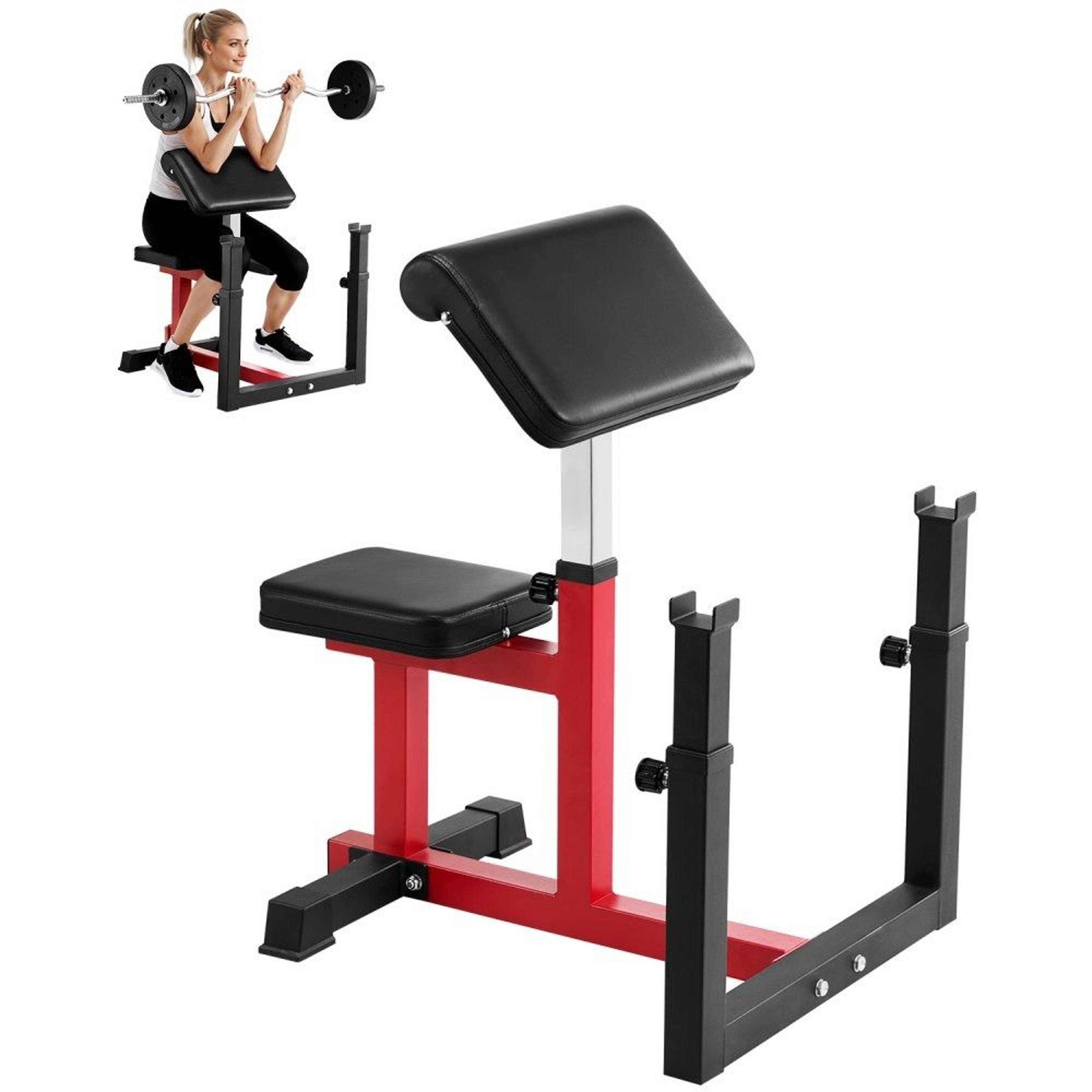 preacher curl weight bench for teens with adjustable armrest and 440 lbs capacity