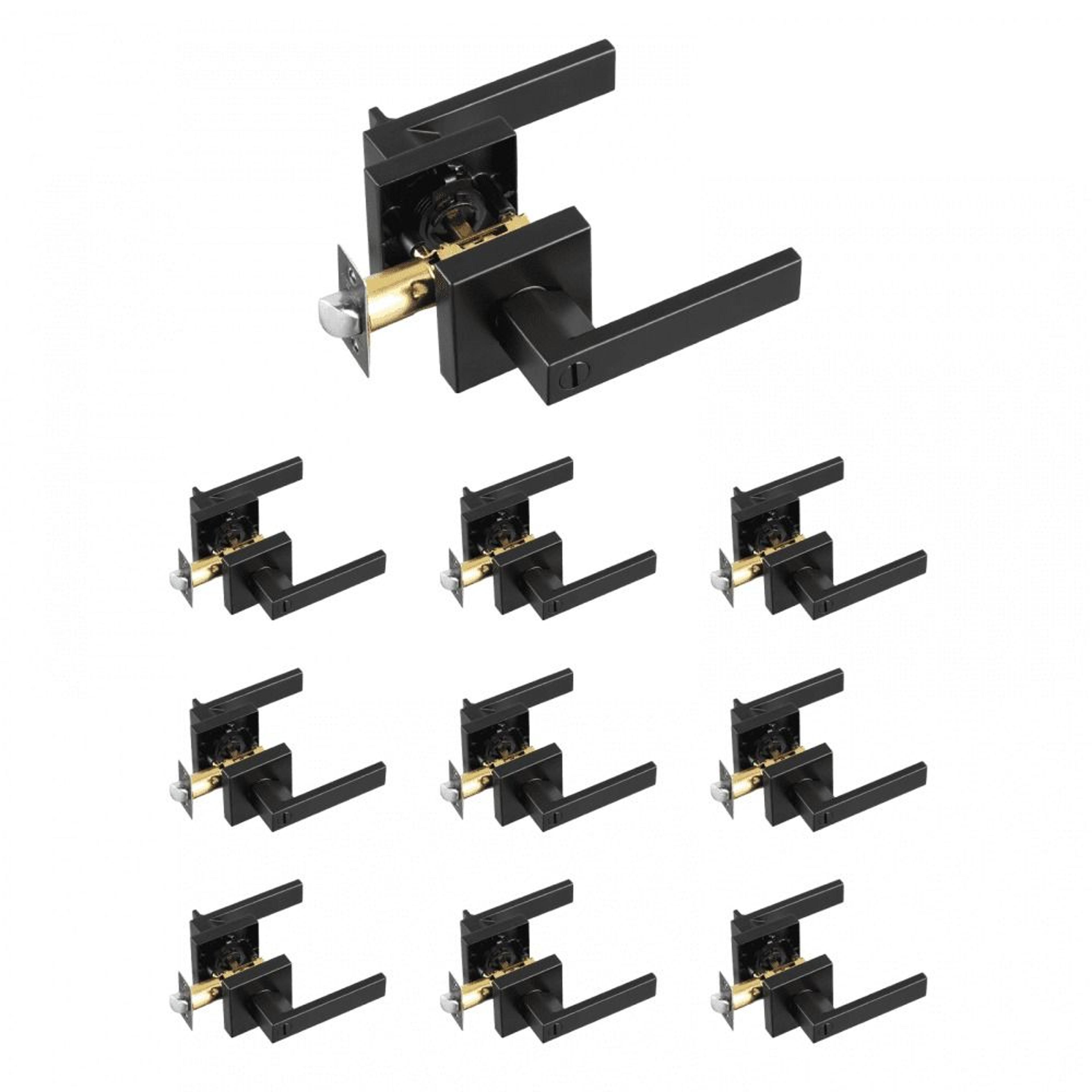 privacy door handles 10 pack matte black reversible keyless locking levers