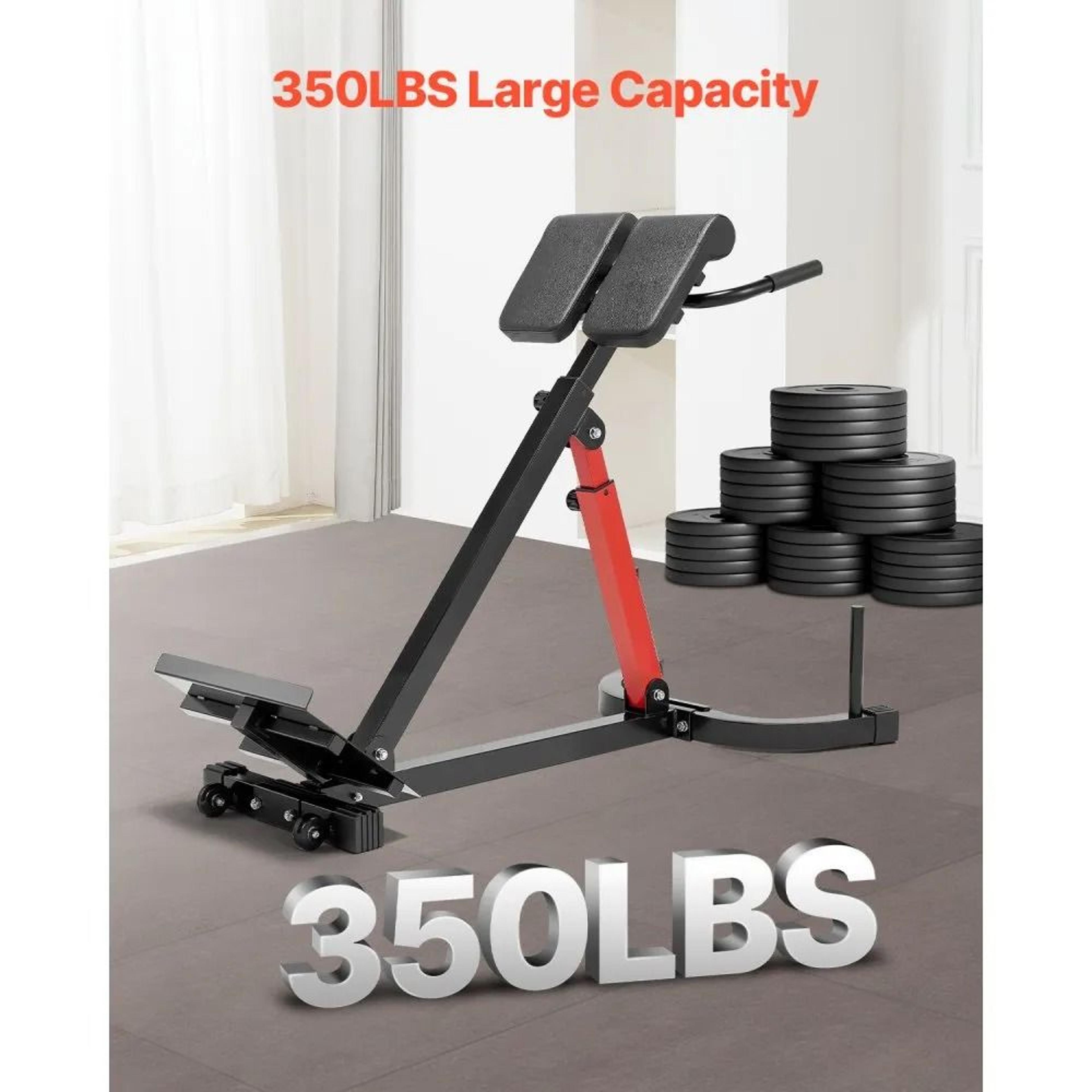 Roman Chair Hyperextension Bench With Adjustable Back Pad And 350 Lb Capacity 1