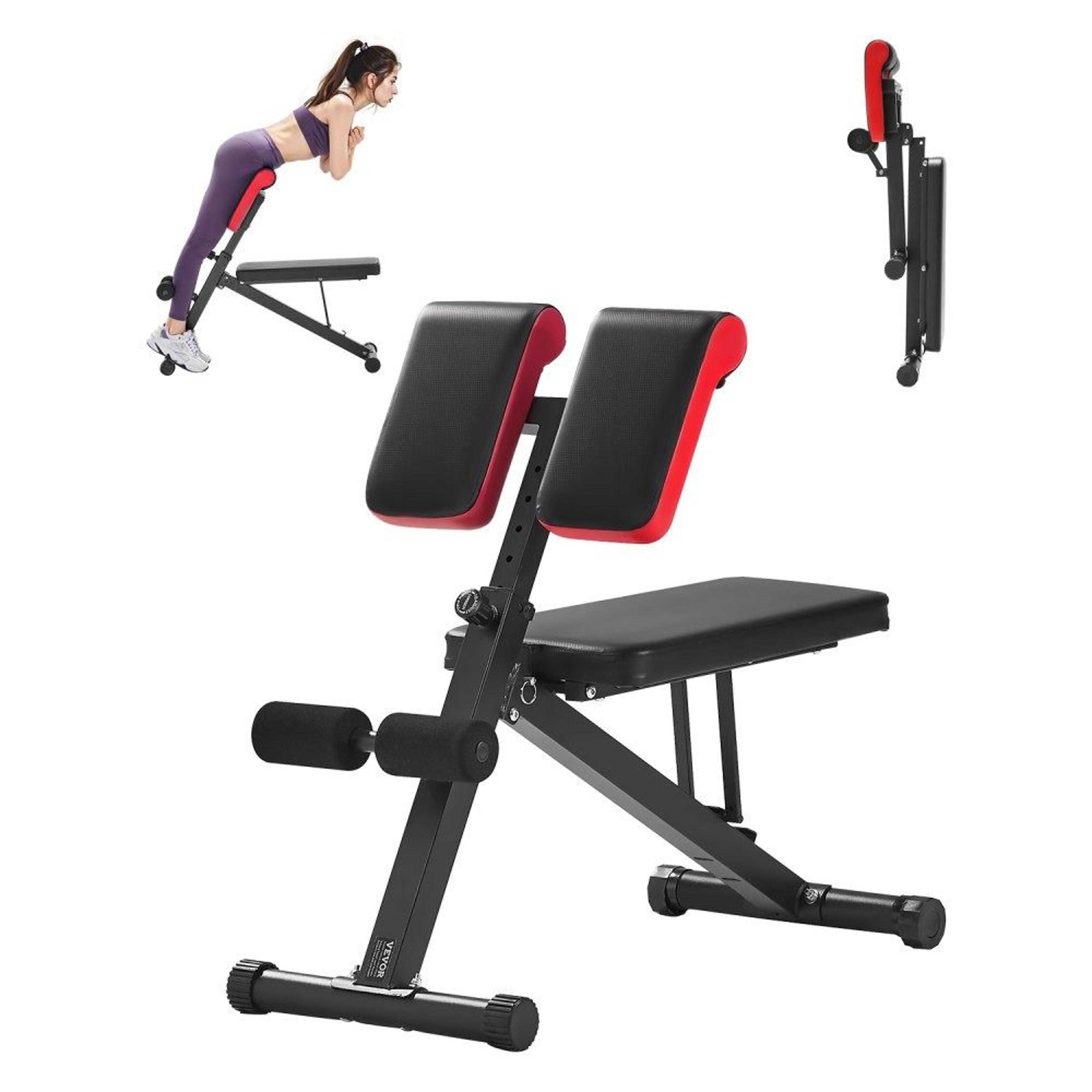 adjustable roman chair hyperextension bench with foldable design for home gym workouts