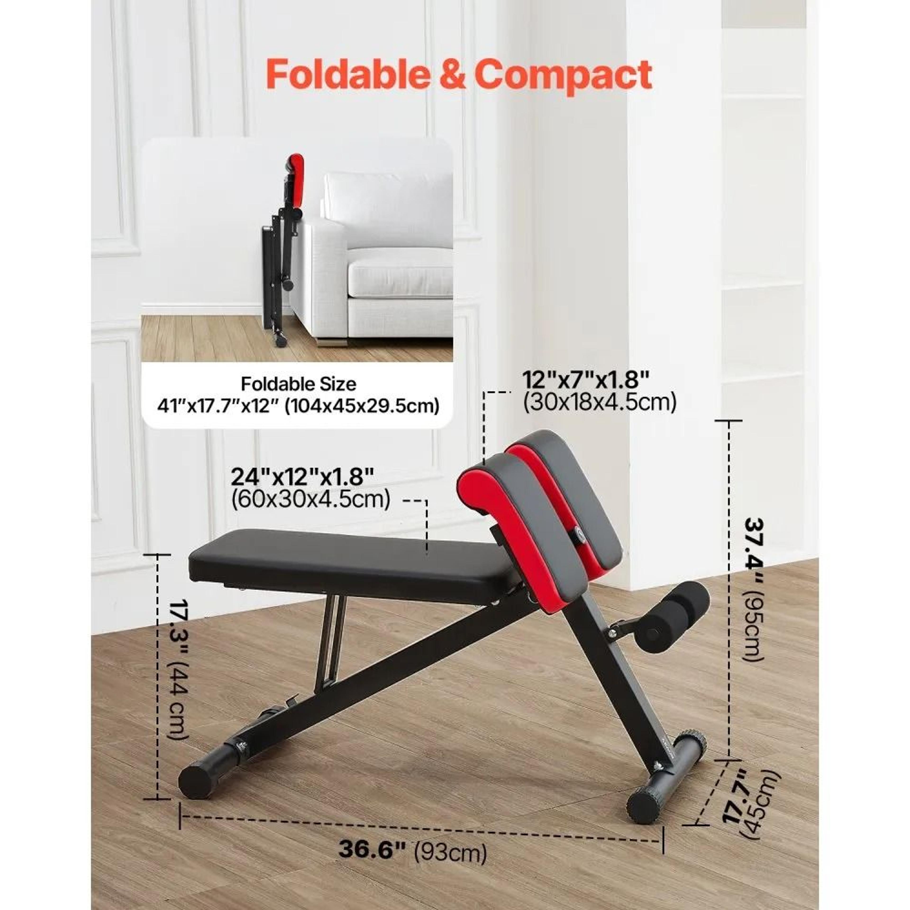 Adjustable Roman Chair Hyperextension Bench With Foldable Design For Home Gym Workouts 3
