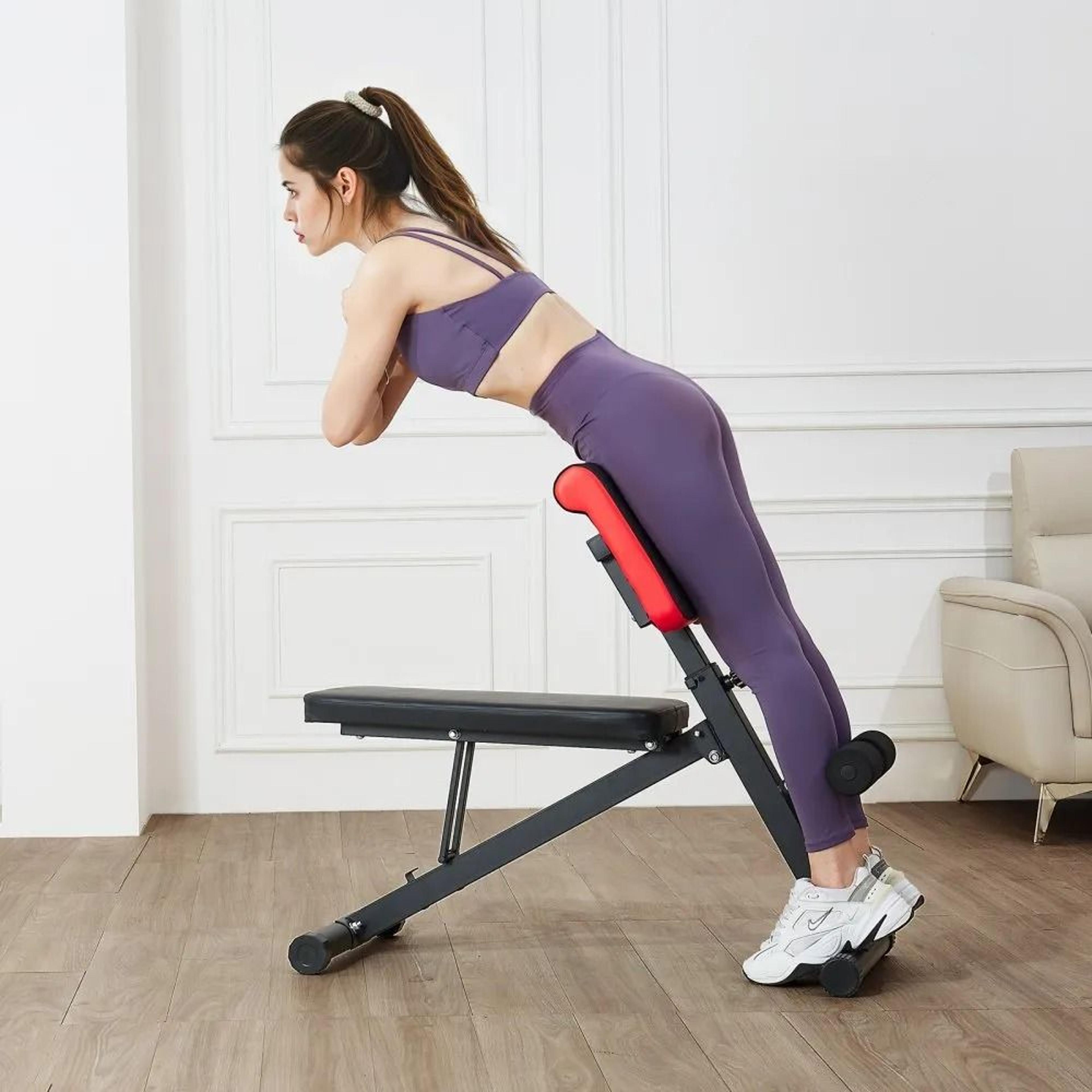 Adjustable Roman Chair Hyperextension Bench With Foldable Design For Home Gym Workouts 7