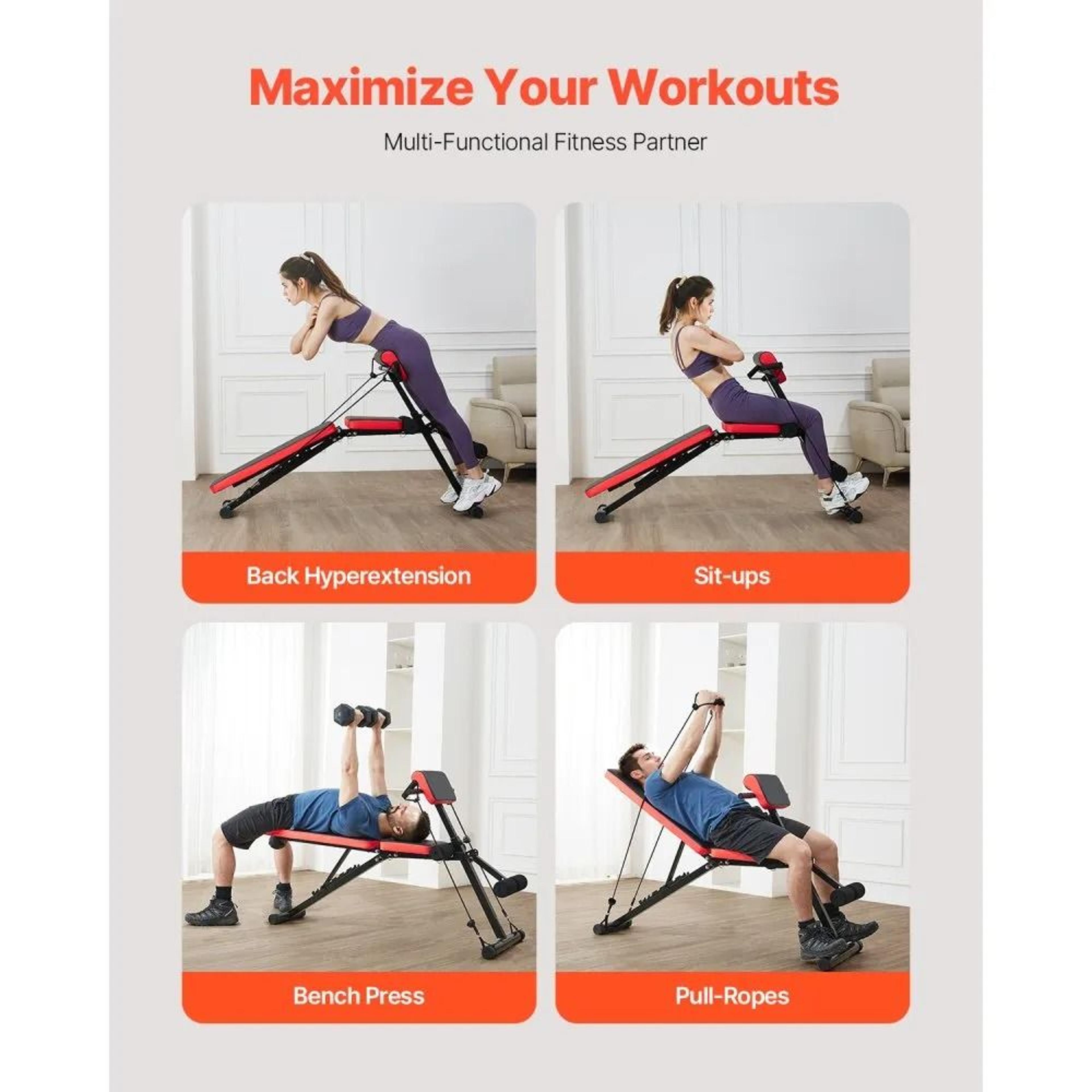 Adjustable Weight Bench Foldable Roman Chair For Back And Core Workouts 770 Lb Capacity 4