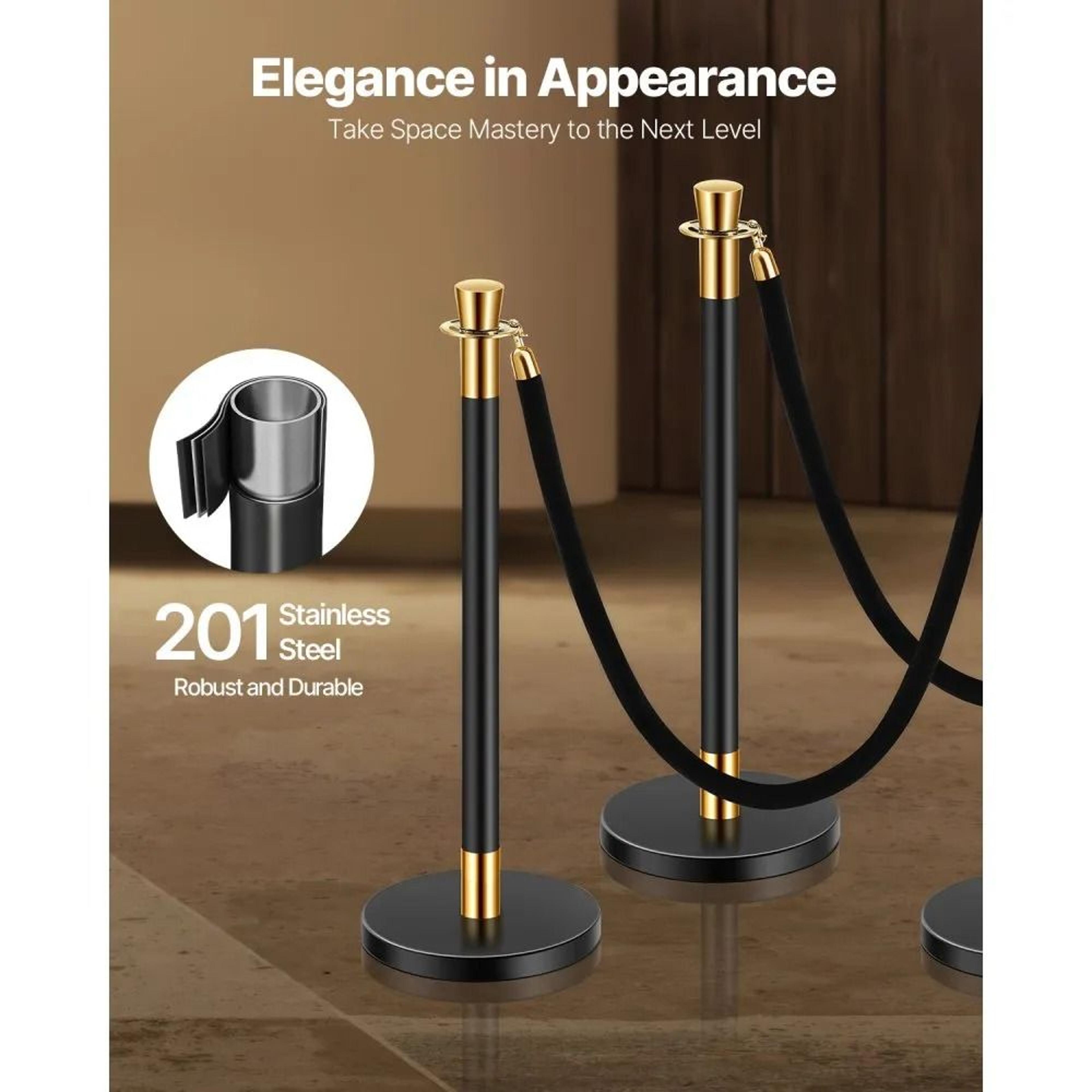Stanchions And Velvet Ropes Crowd Control Barriers With Stainless Steel Posts And Fillable Bases 1