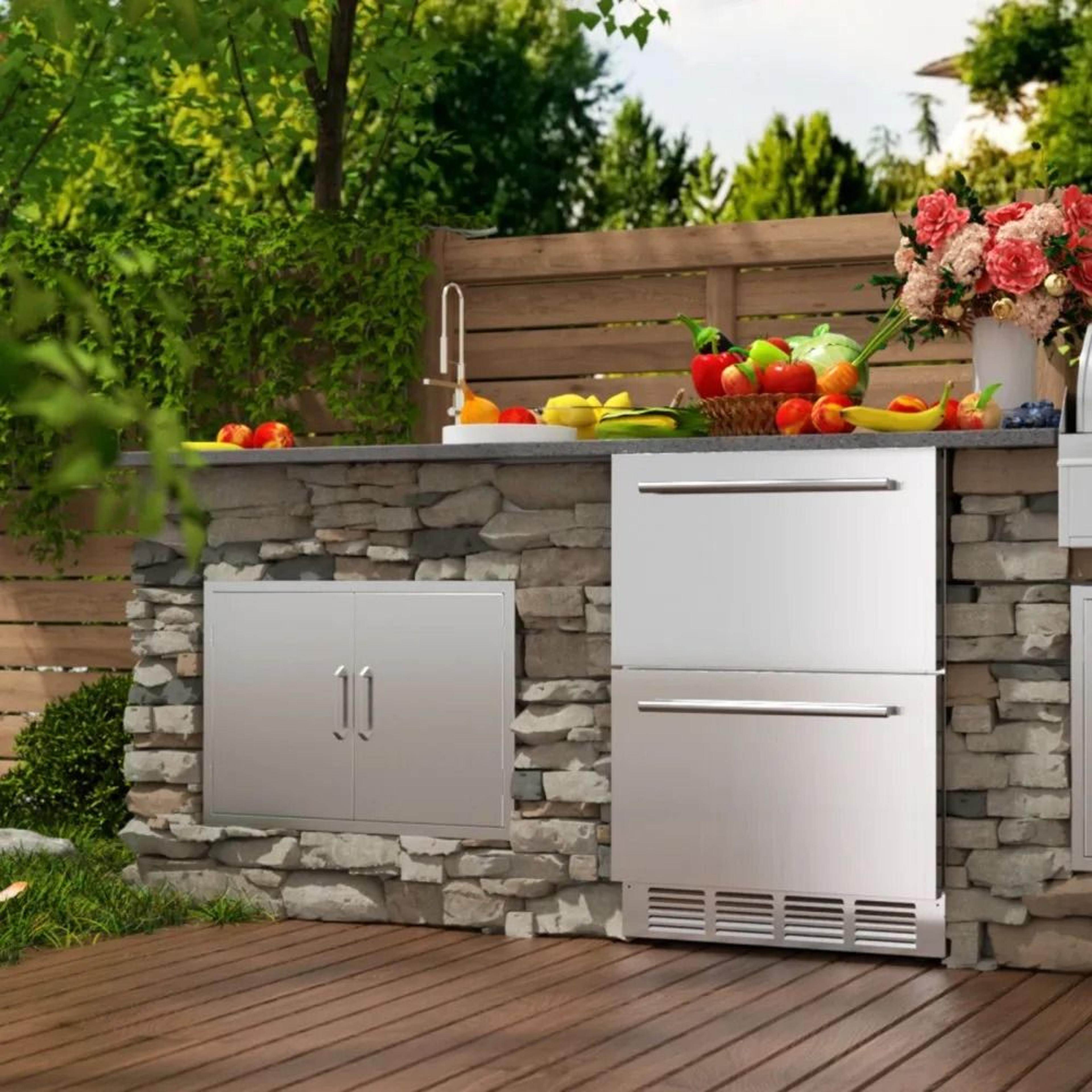 24 Inch Under Counter Drawer Refrigerator With Dual Drawers And Temperature Control 6