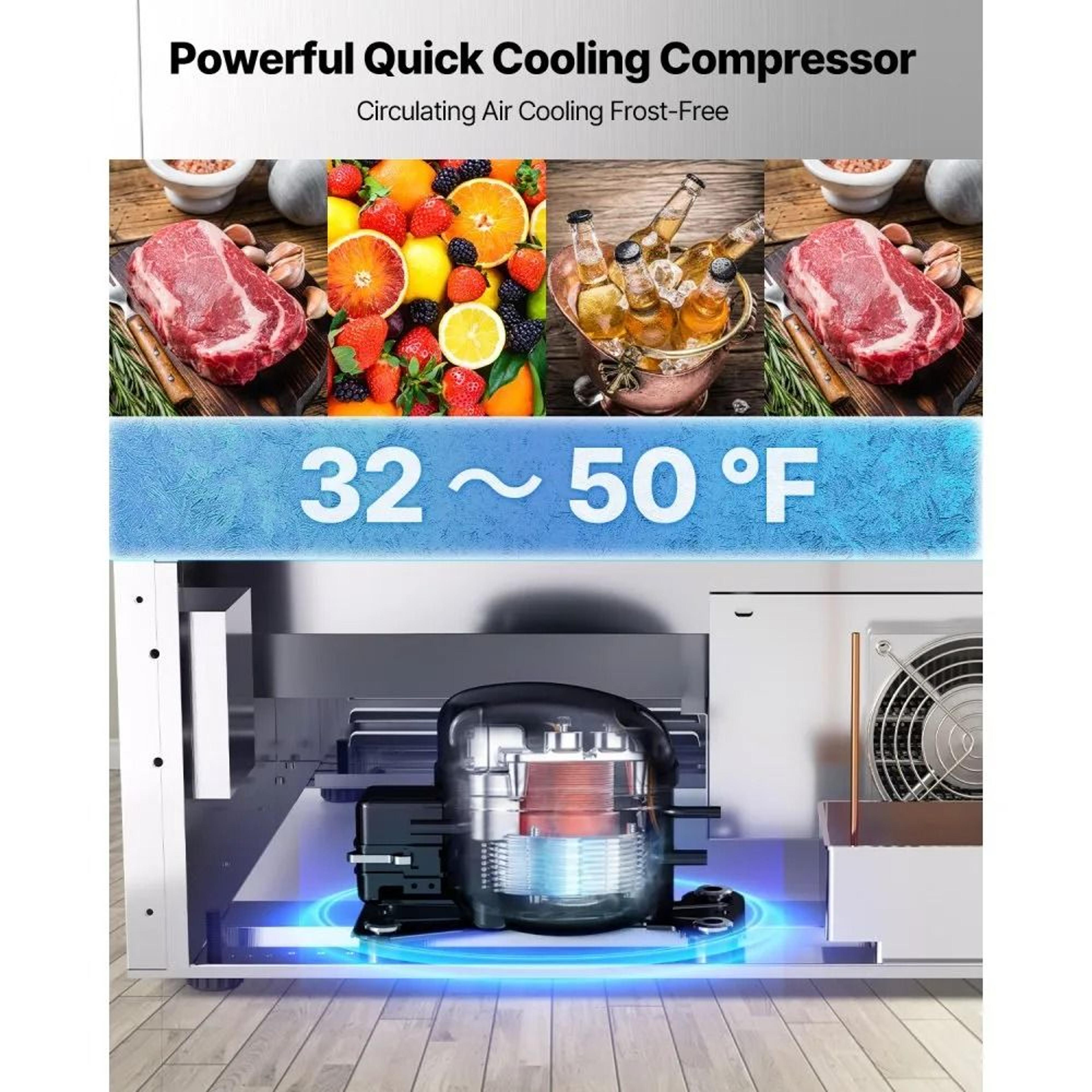 24 Inch Under Counter Drawer Refrigerator With Dual Drawers And Temperature Control 2