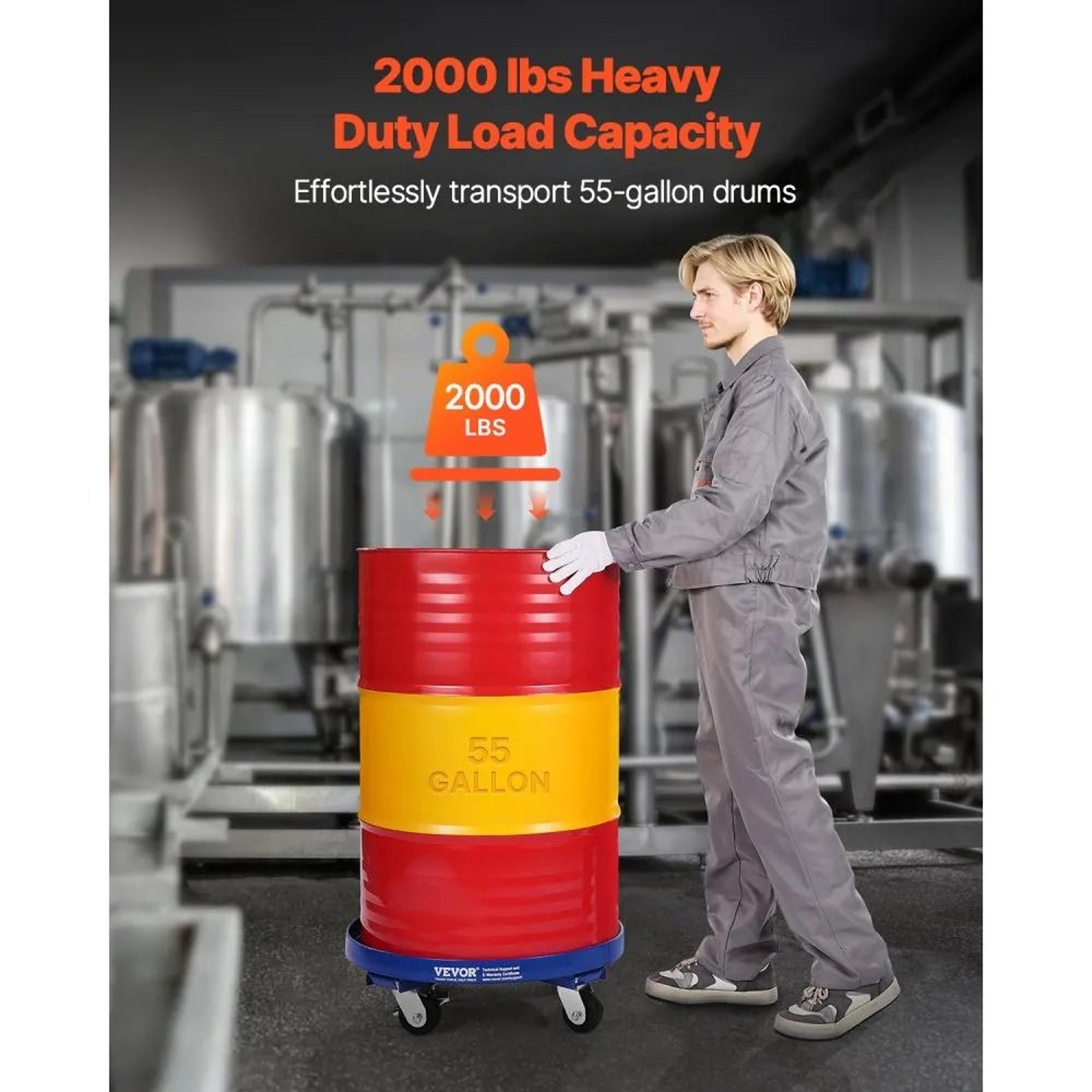55 Gallon Drum Dolly With 2000 Lb Capacity And 4 Swivel Casters 1