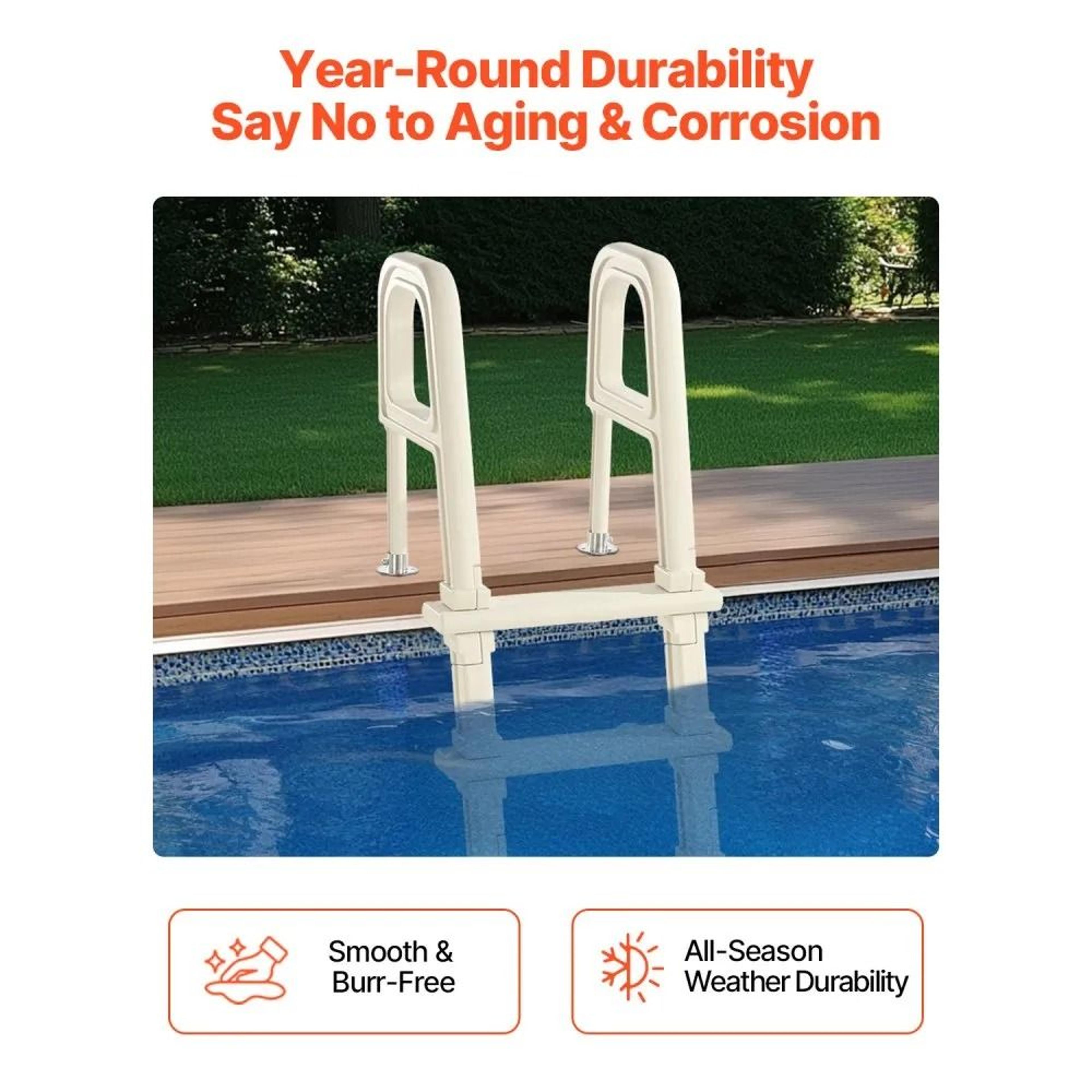 Swimming Pool Ladder With 5 NonSlip Steps And Double Handrails For 4854 Inch Pools 3