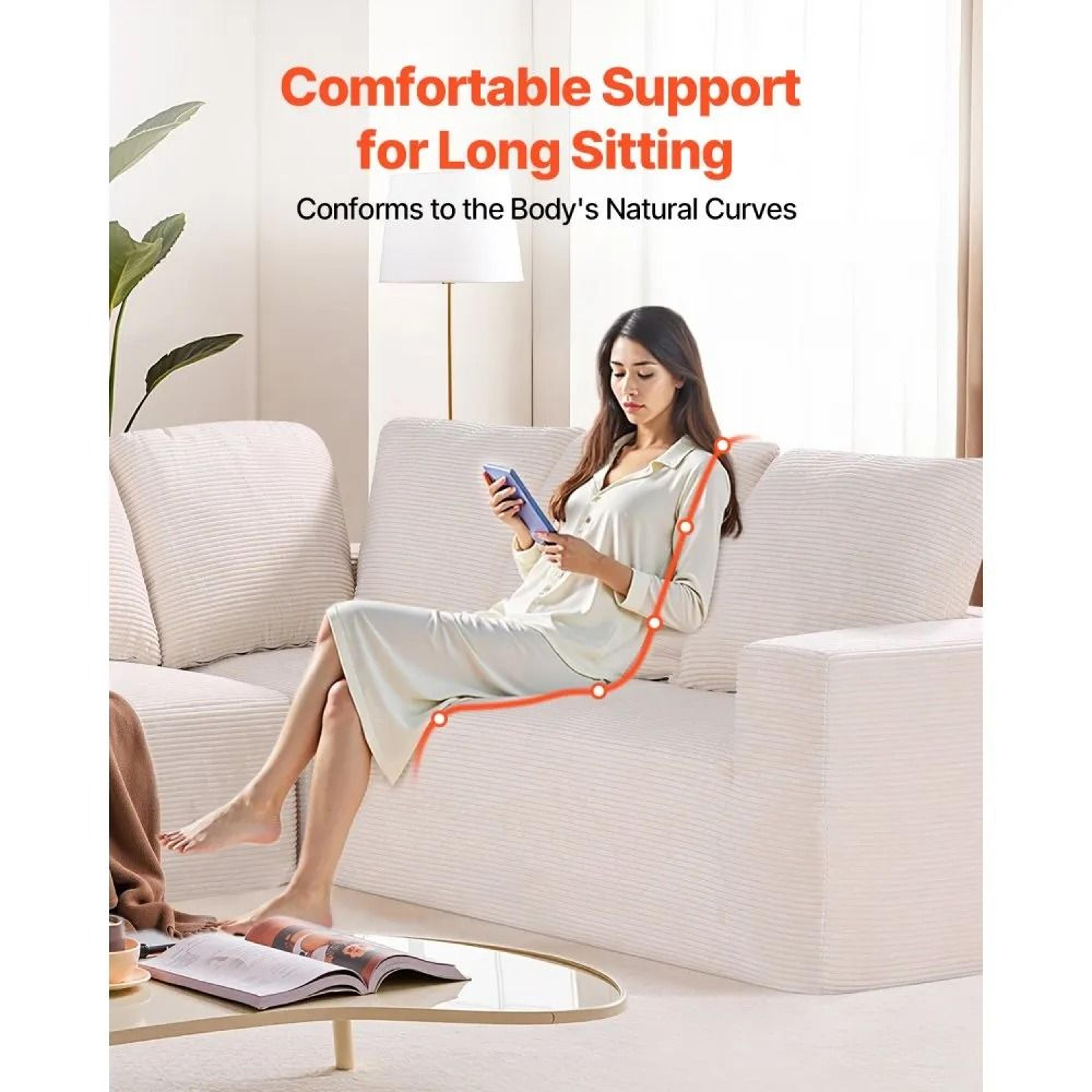 Modular Sectional Sofa L Shaped Corduroy Cloud Couch With Deep Seating 3