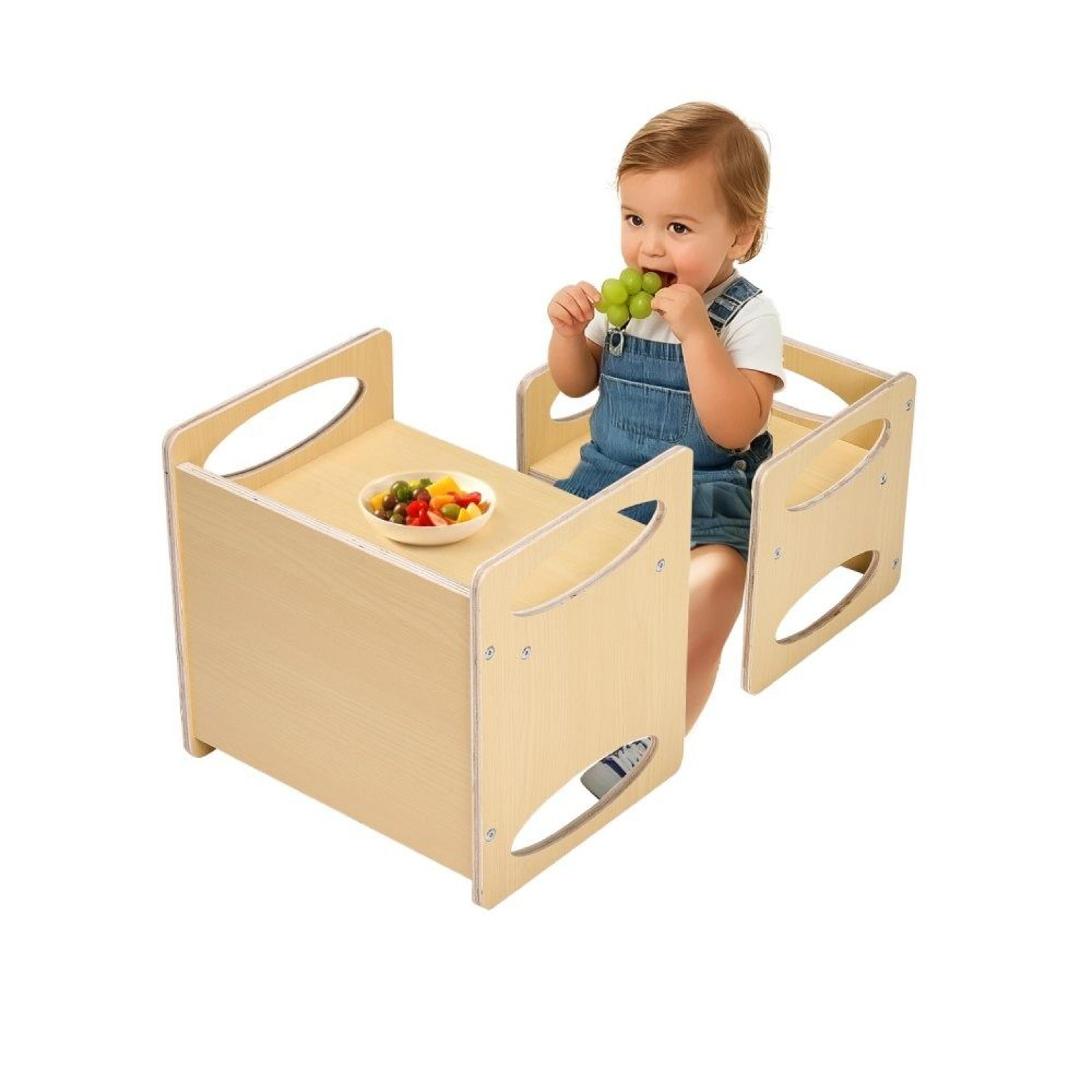 montessori weaning table and chair set with adjustable height for toddlers