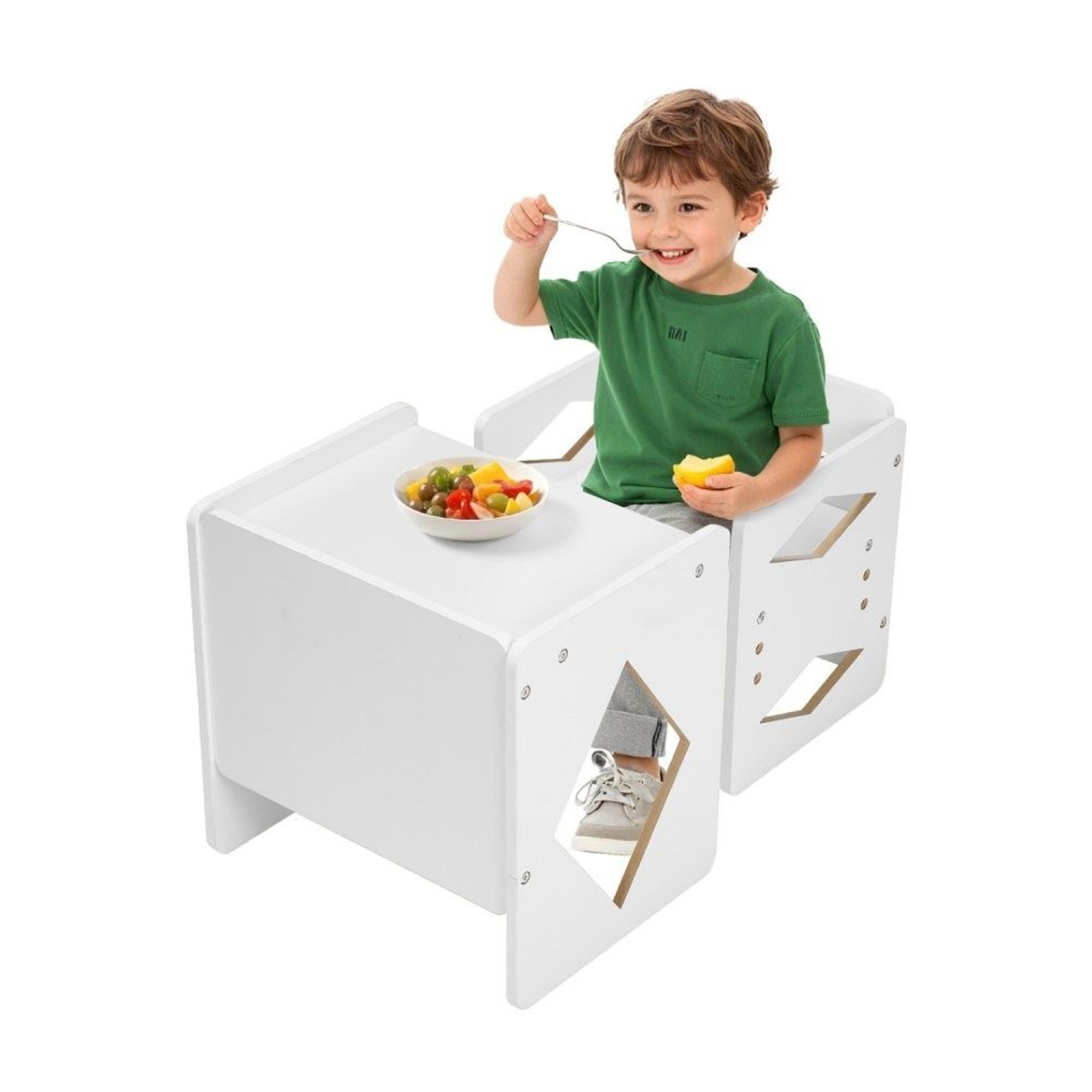 montessori weaning table and chair set with 3 adjustable heights for toddlers