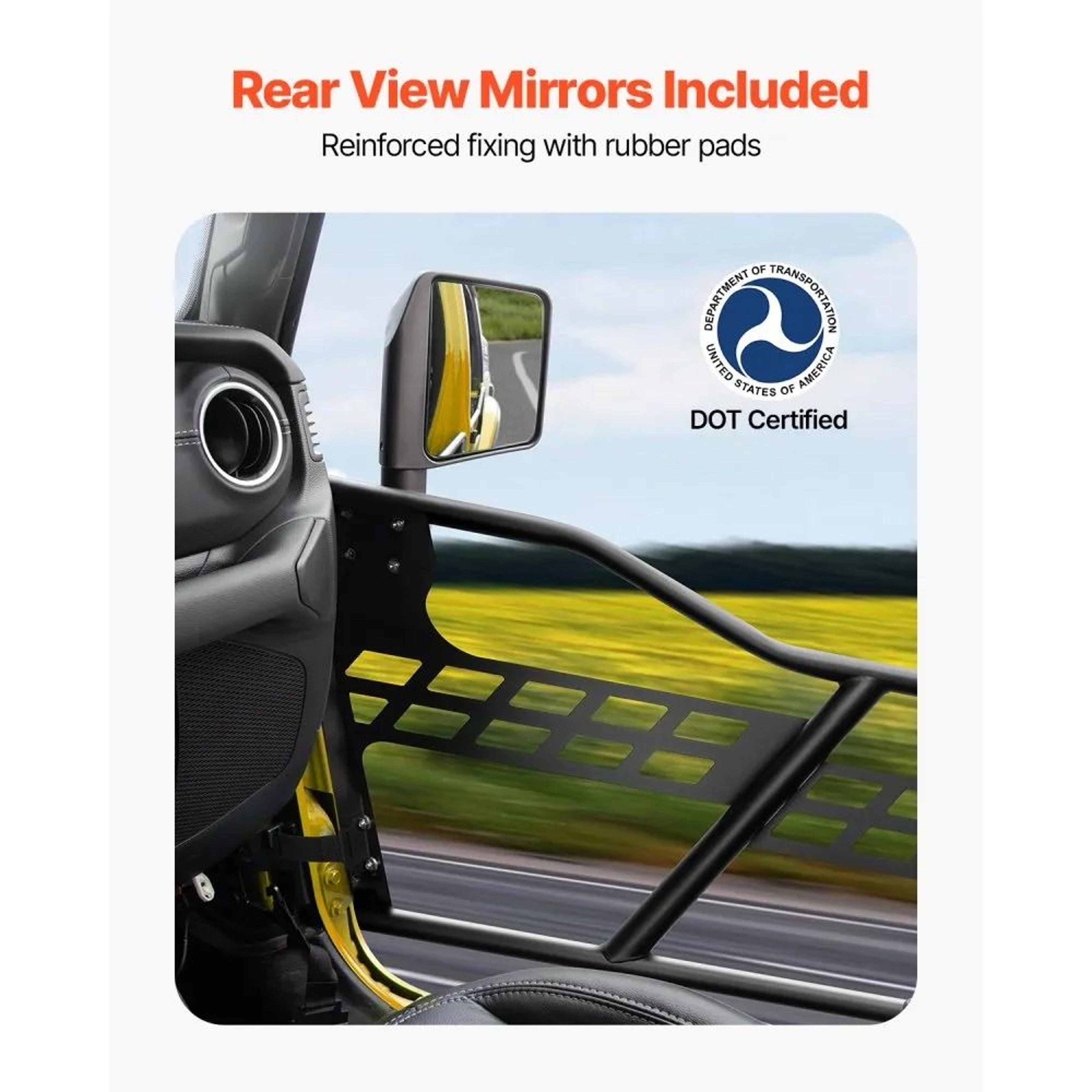 Jeep Tube Doors With Side Mirrors For 20182024 Wrangler JL And 20202024 Gladiator JT 5