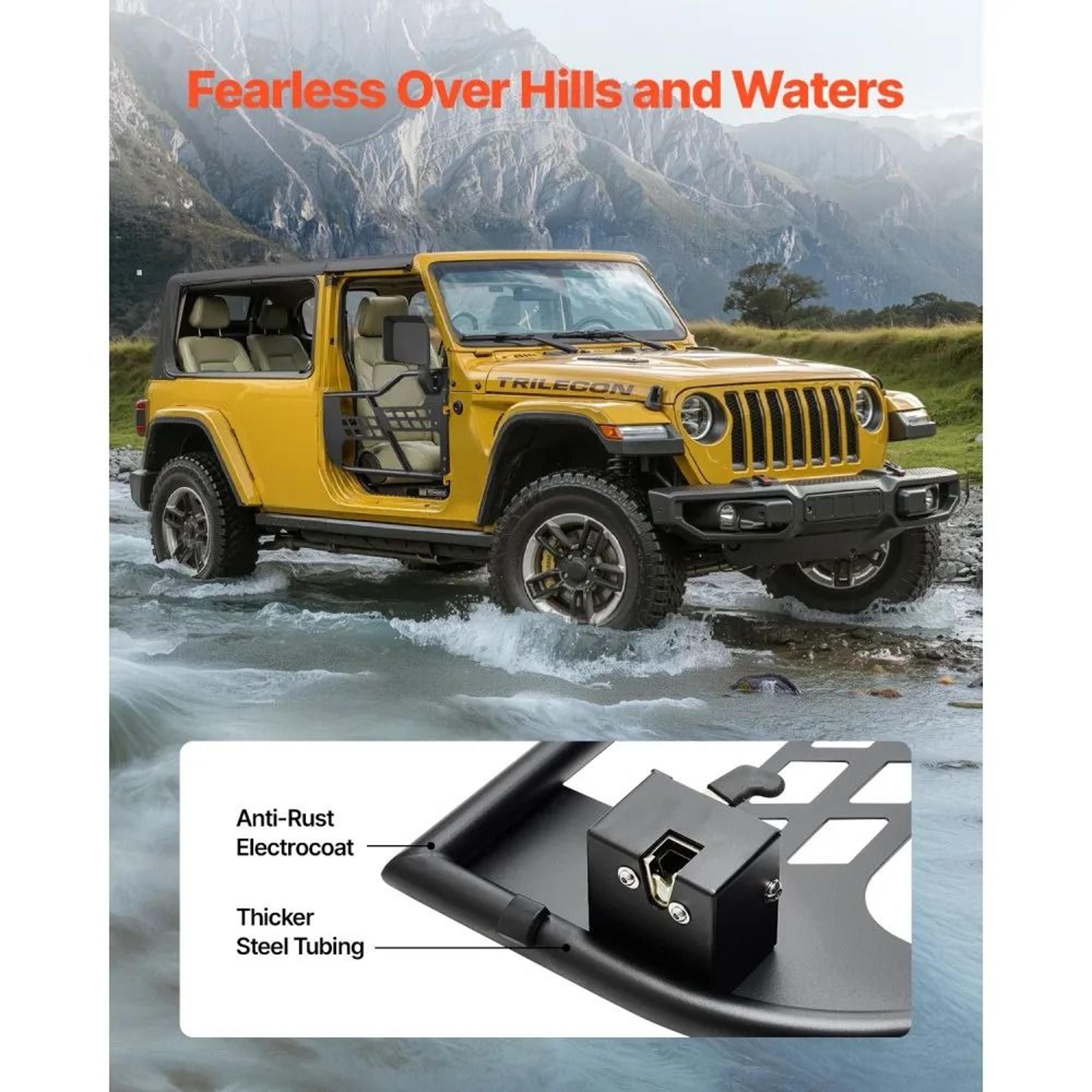 Jeep Tube Doors With Side Mirrors For 20182024 Wrangler JL And 20202024 Gladiator JT 2
