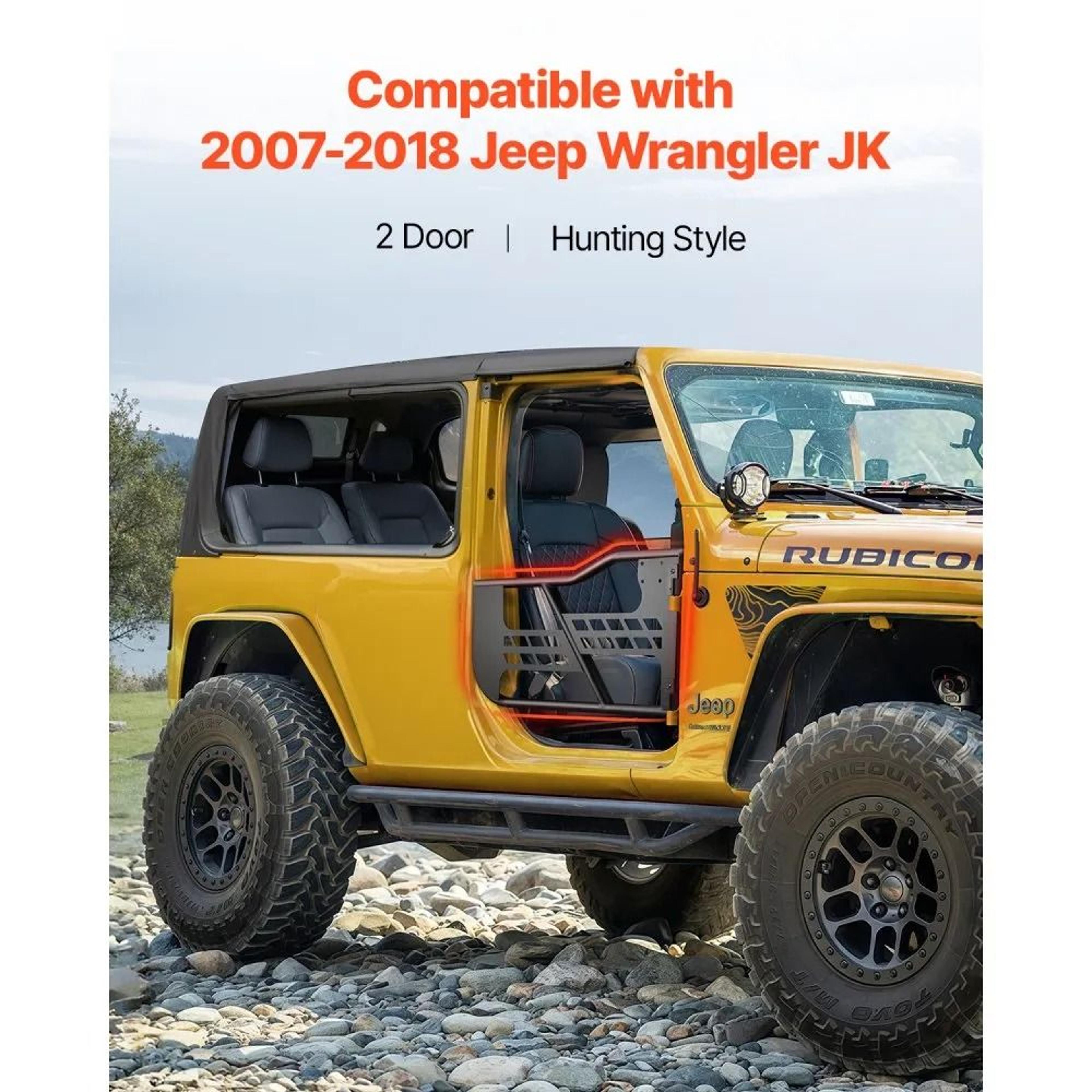 Jeep Tube Doors For 20072018 Wrangler JK 2Door With HeavyDuty Steel Frame And OE Latches 1