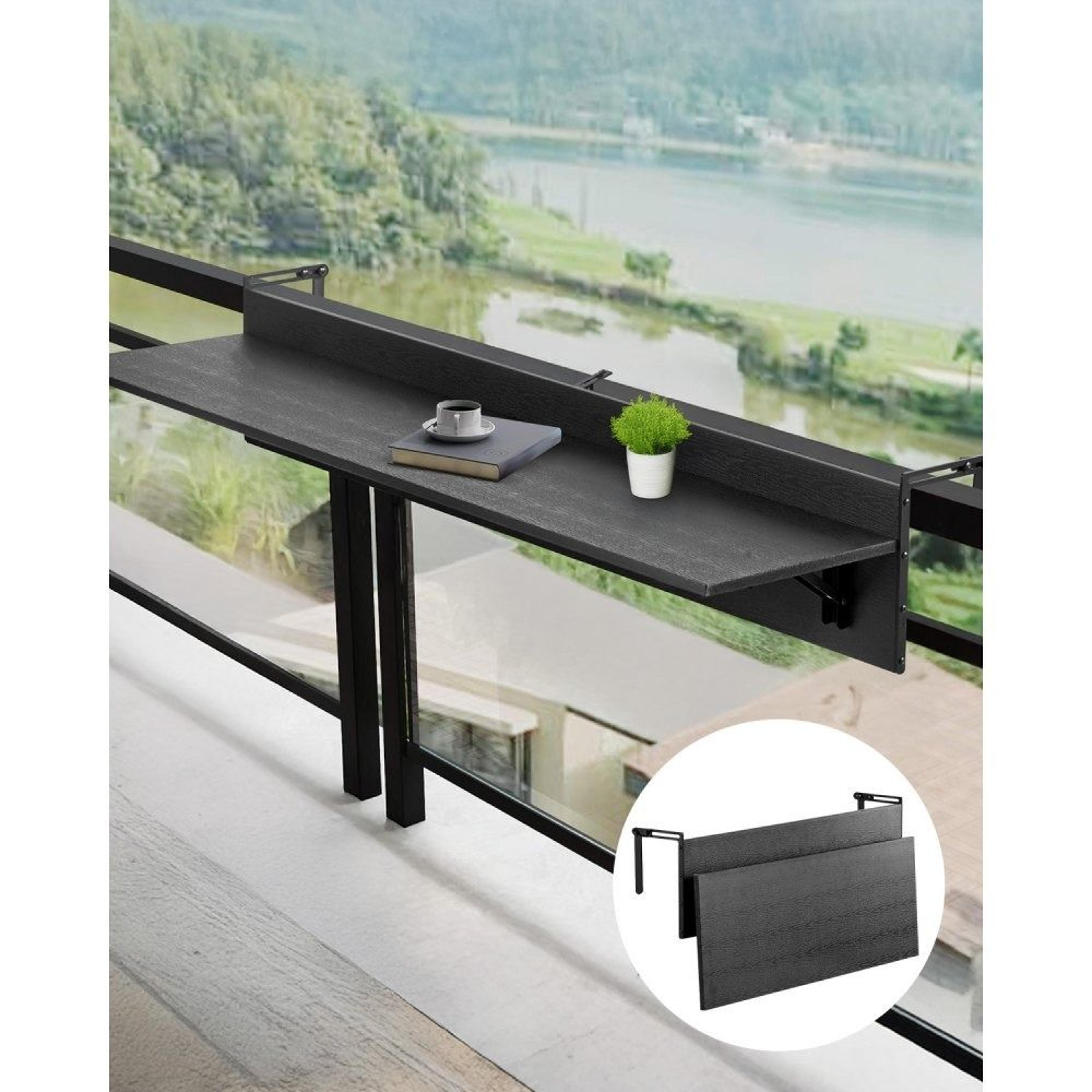 folding balcony railing table 48-inch outdoor hanging bar table with 50 lb capacity