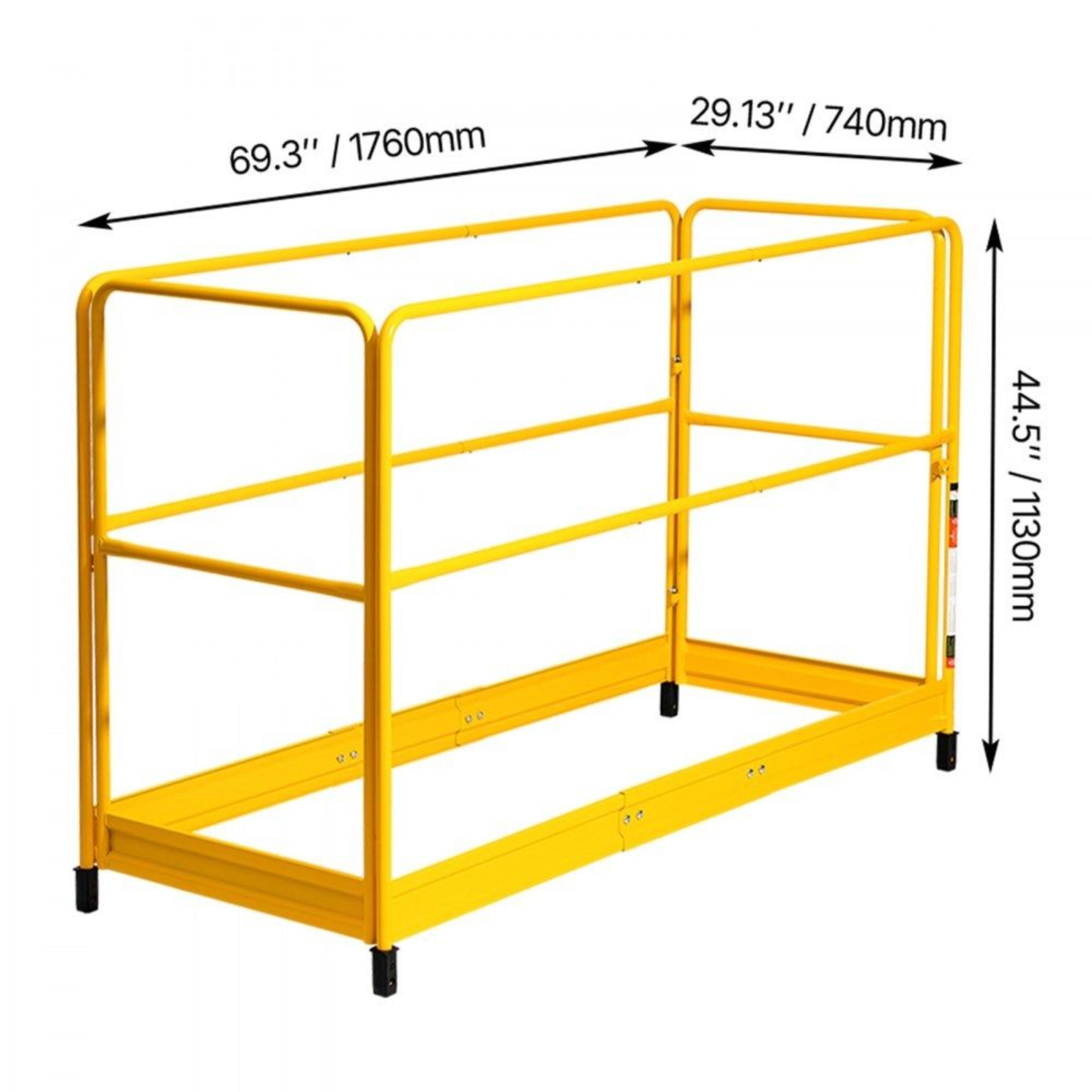6 ft scaffolding safety guardrail with folding doors carbon steel yellow